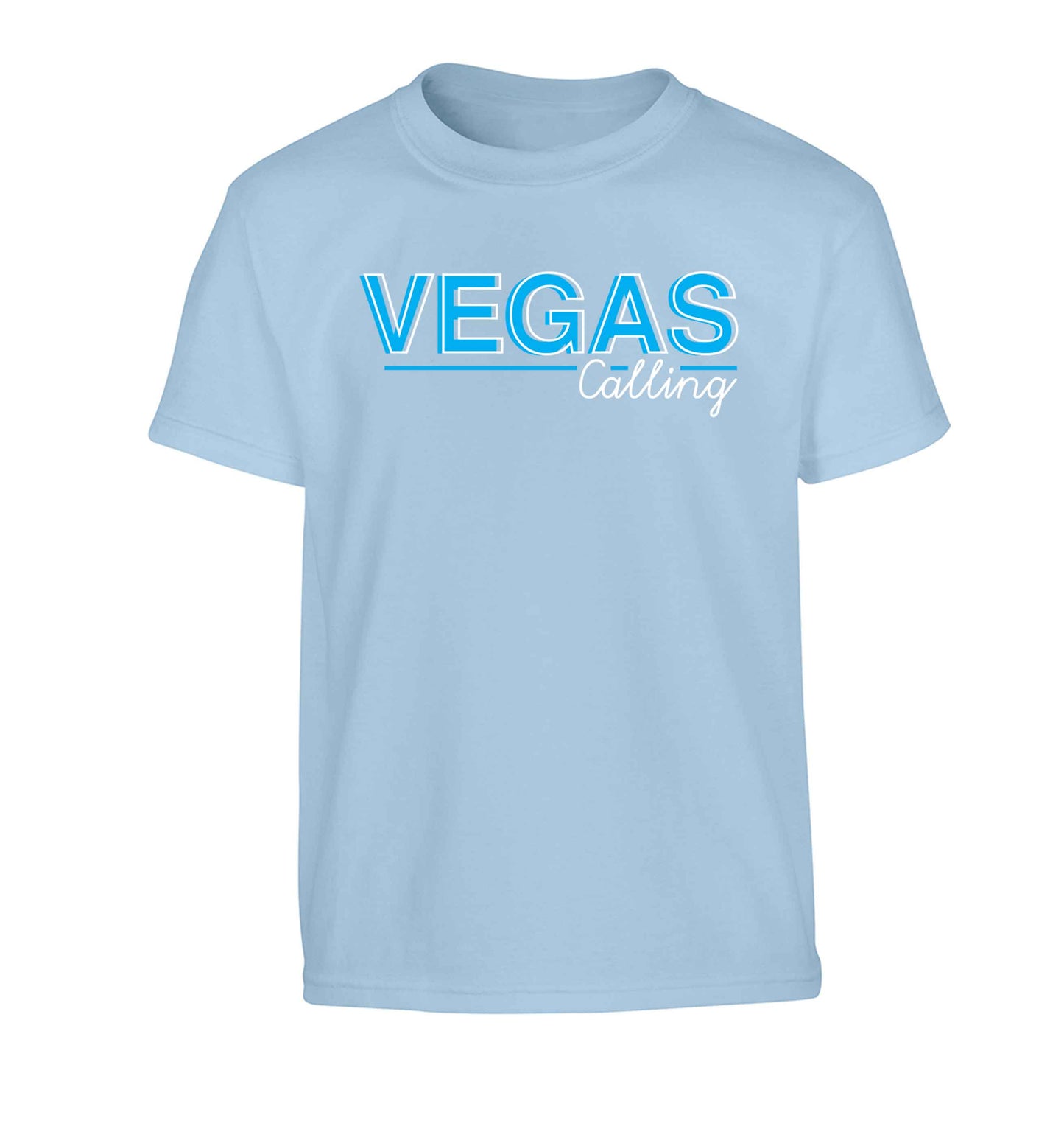 Vegas calling Children's light blue Tshirt 12-13 Years