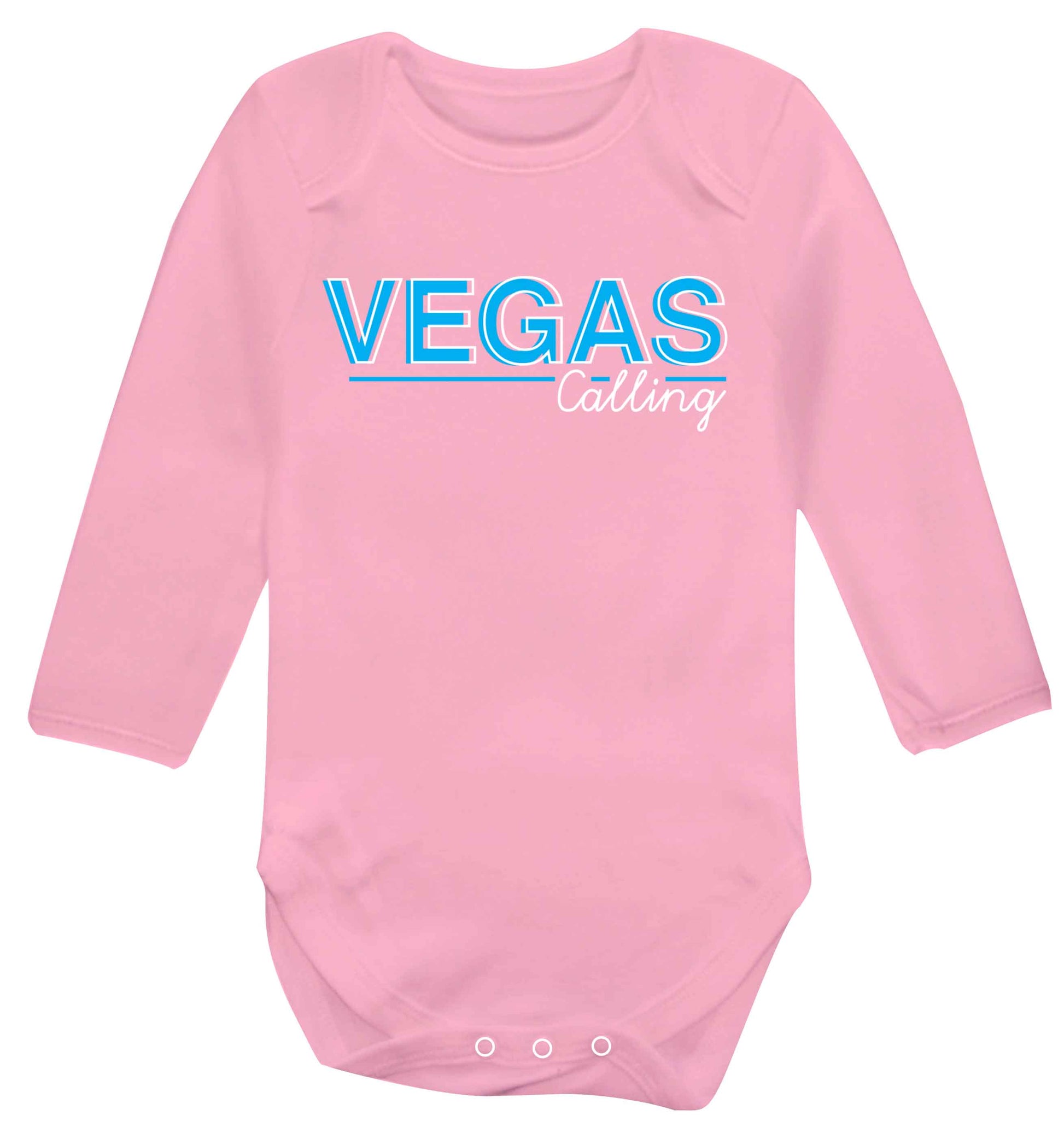 Vegas calling Baby Vest long sleeved pale pink 6-12 months