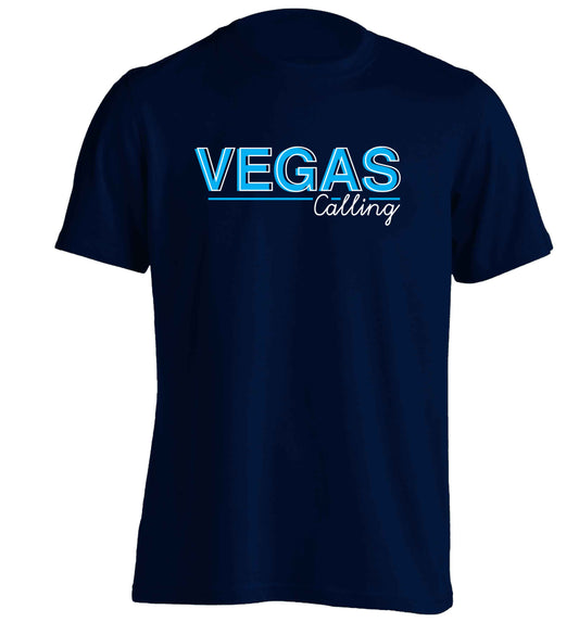 Vegas calling adults unisex navy Tshirt 2XL