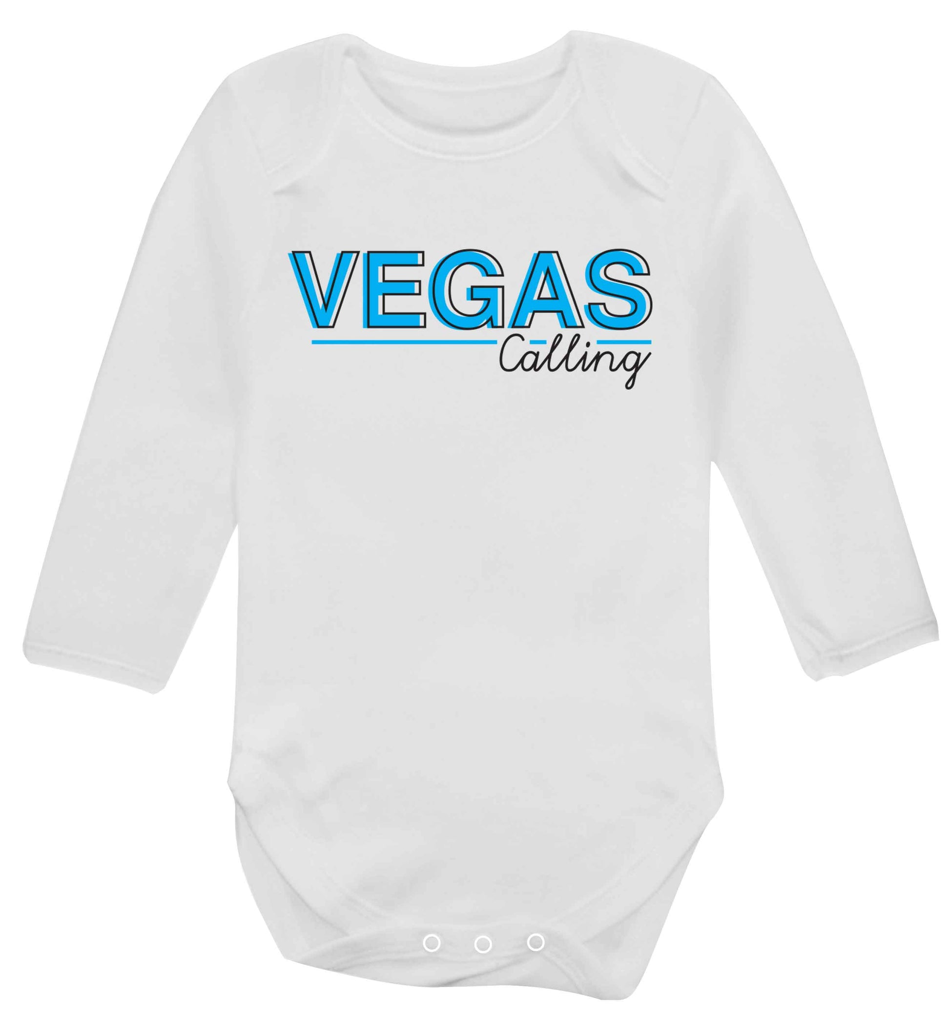 Vegas calling Baby Vest long sleeved white 6-12 months