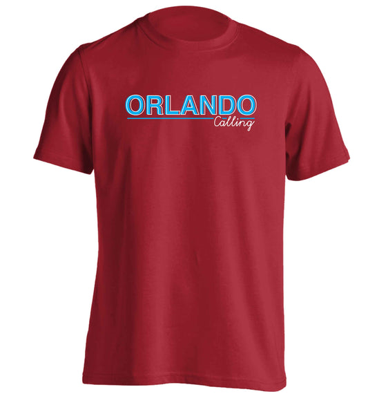 Orlando calling adults unisex red Tshirt 2XL