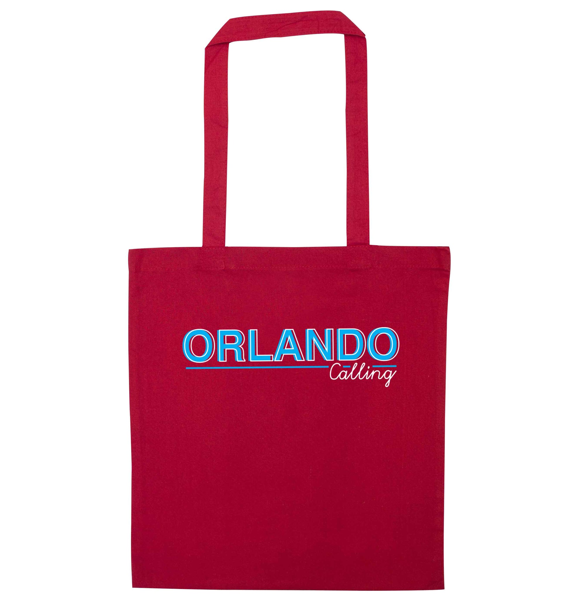 Orlando calling red tote bag