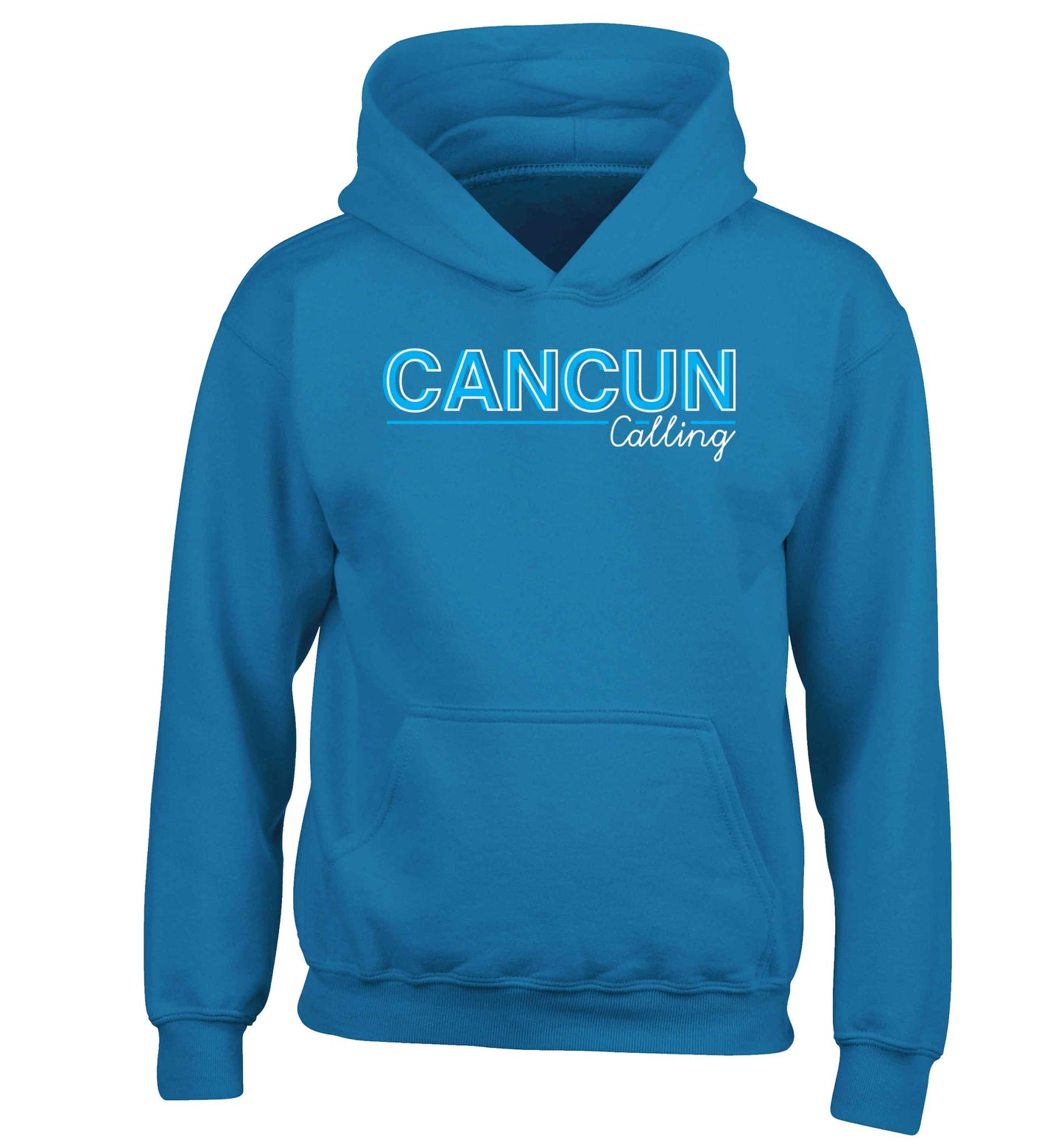 Cancun calling children's blue hoodie 12-13 Years