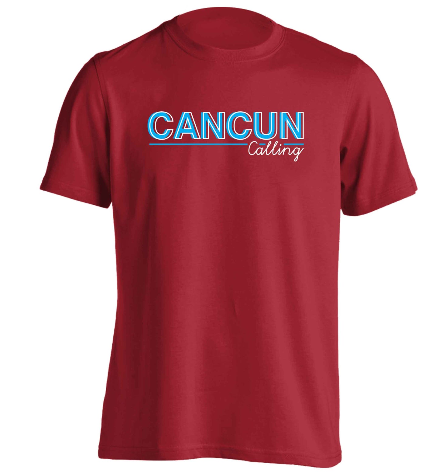 Cancun calling adults unisex red Tshirt 2XL