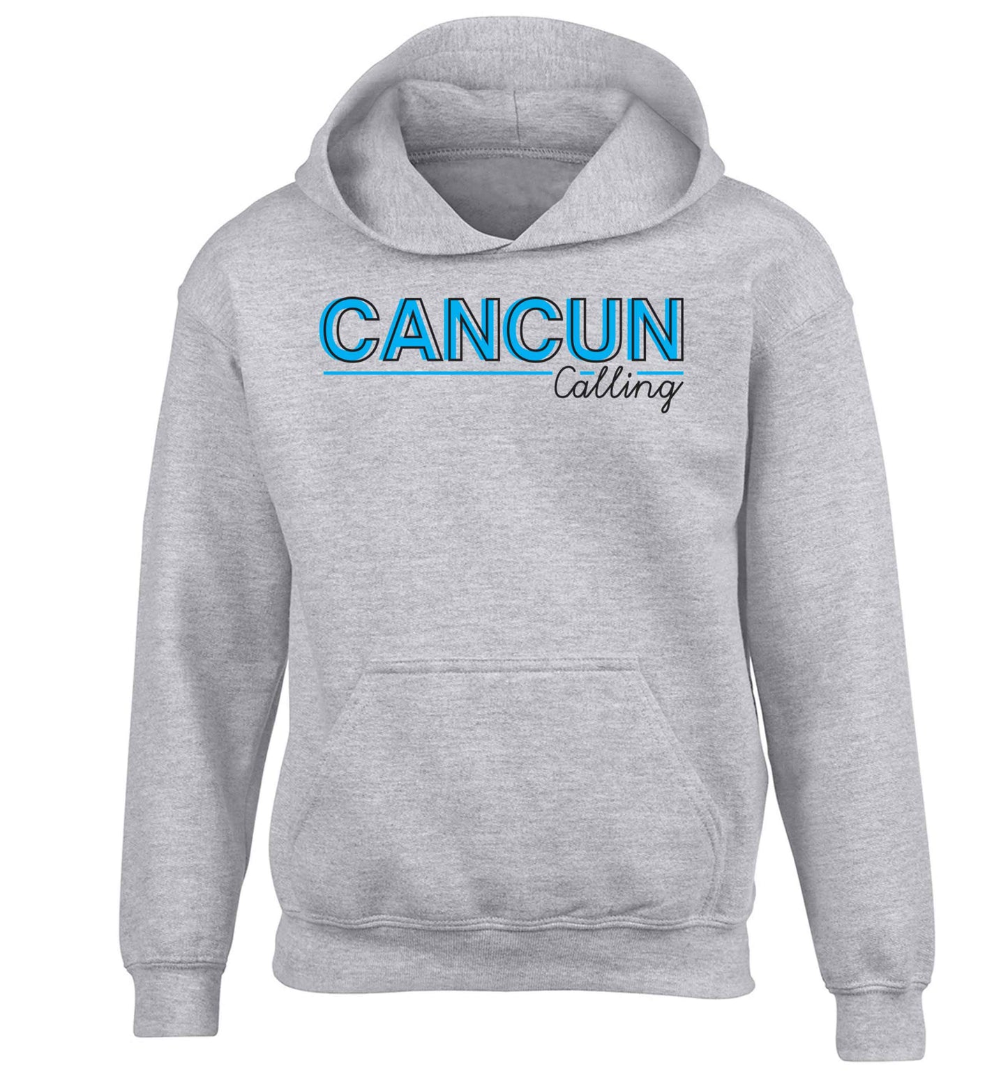 Cancun calling children's grey hoodie 12-13 Years