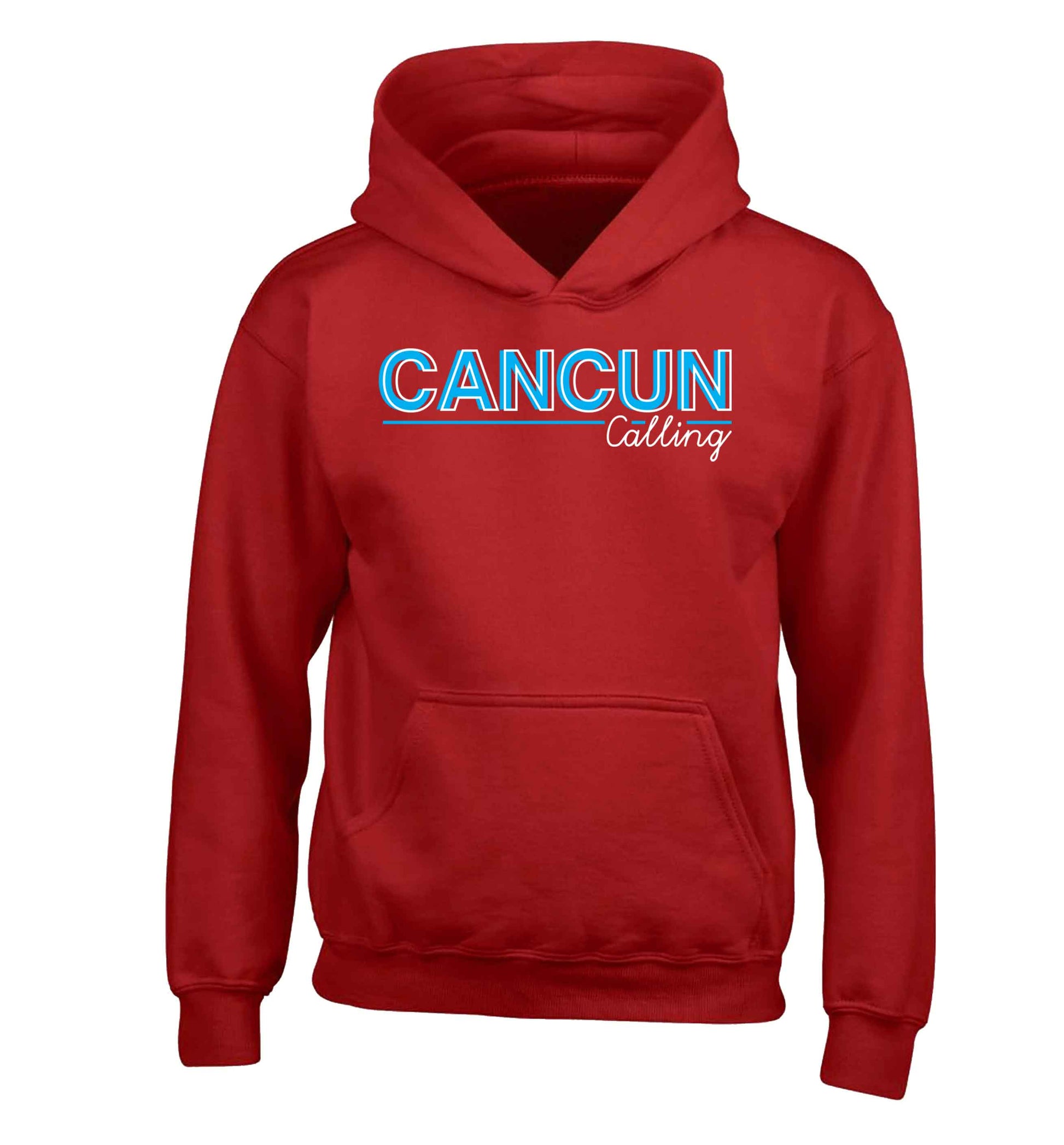 Cancun calling children's red hoodie 12-13 Years