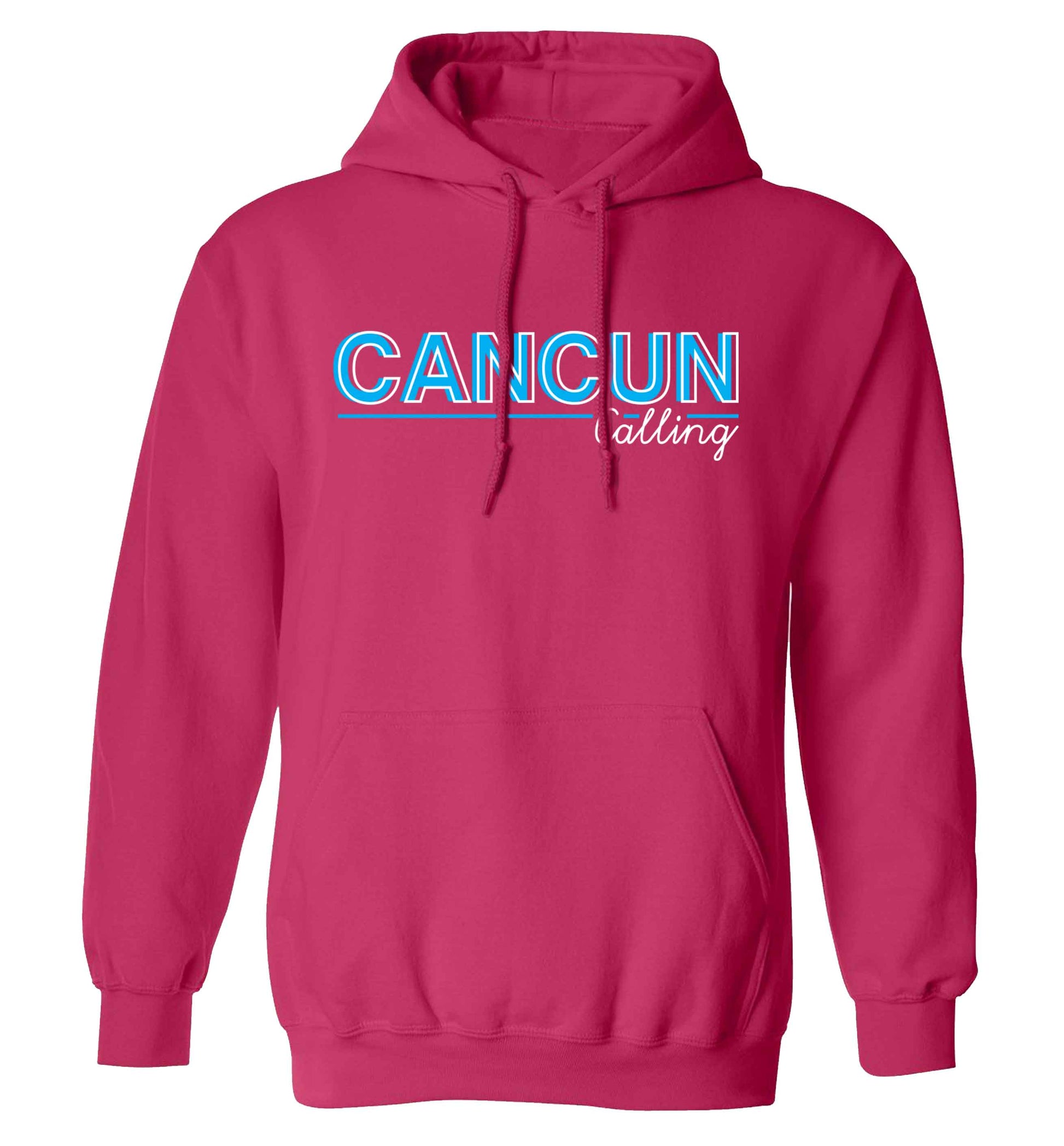 Cancun calling adults unisex pink hoodie 2XL