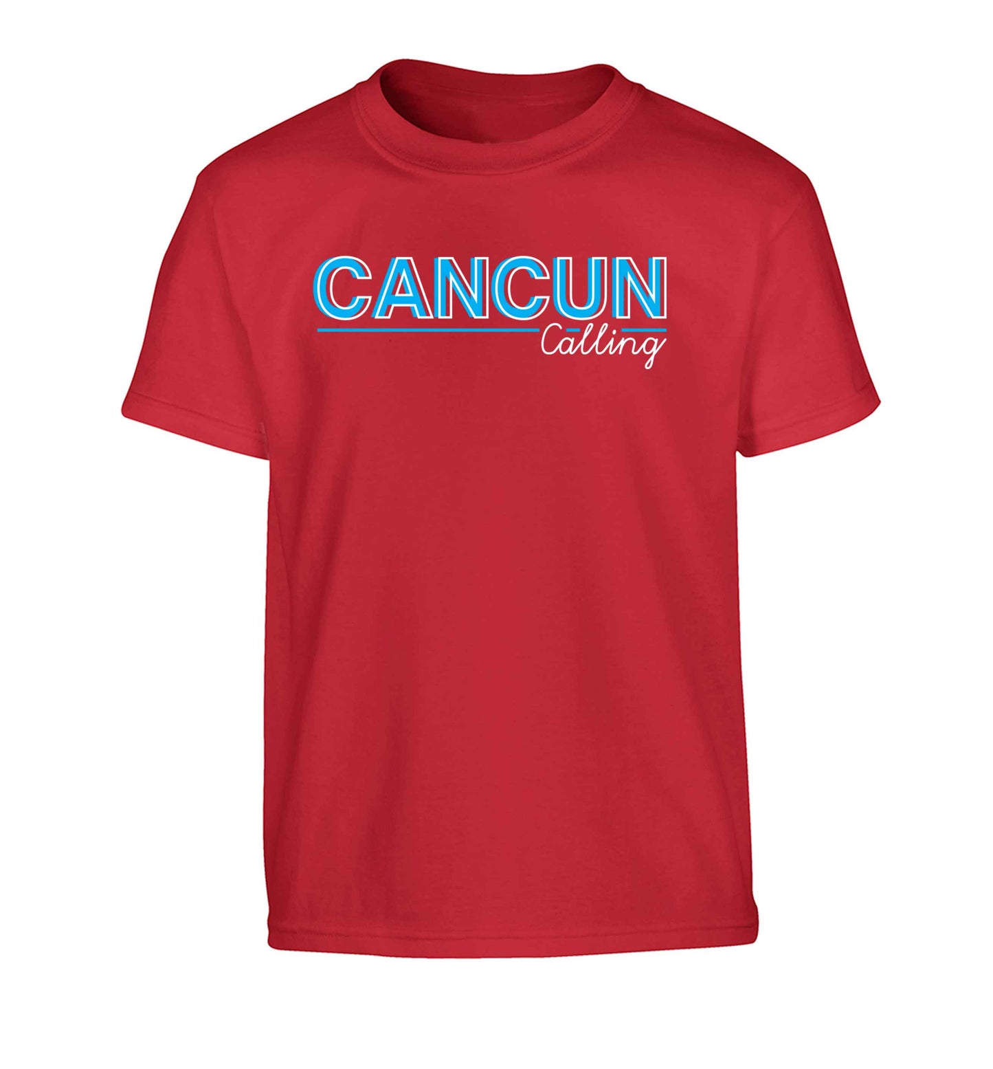 Cancun calling Children's red Tshirt 12-13 Years