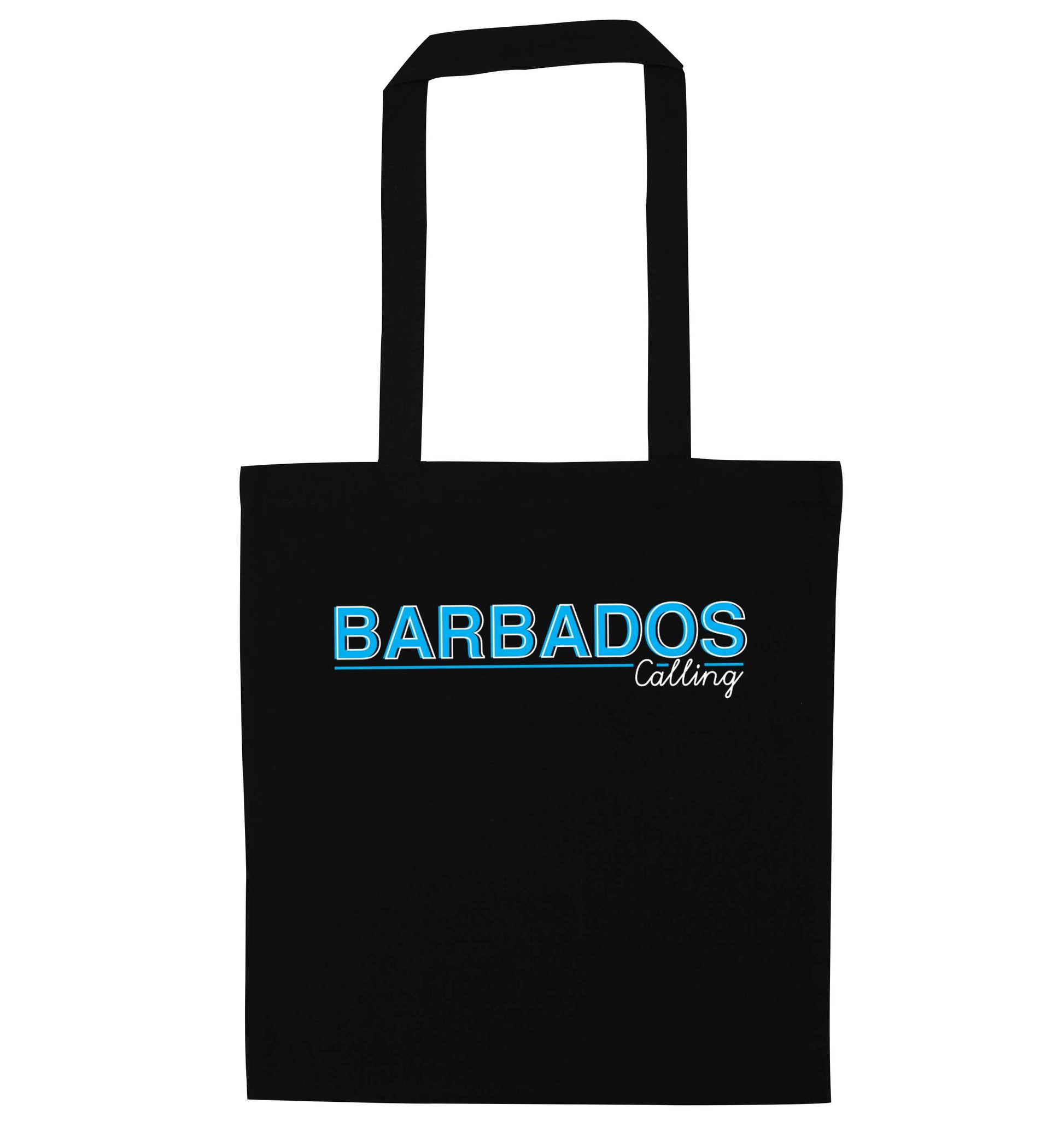 Barbados calling black tote bag