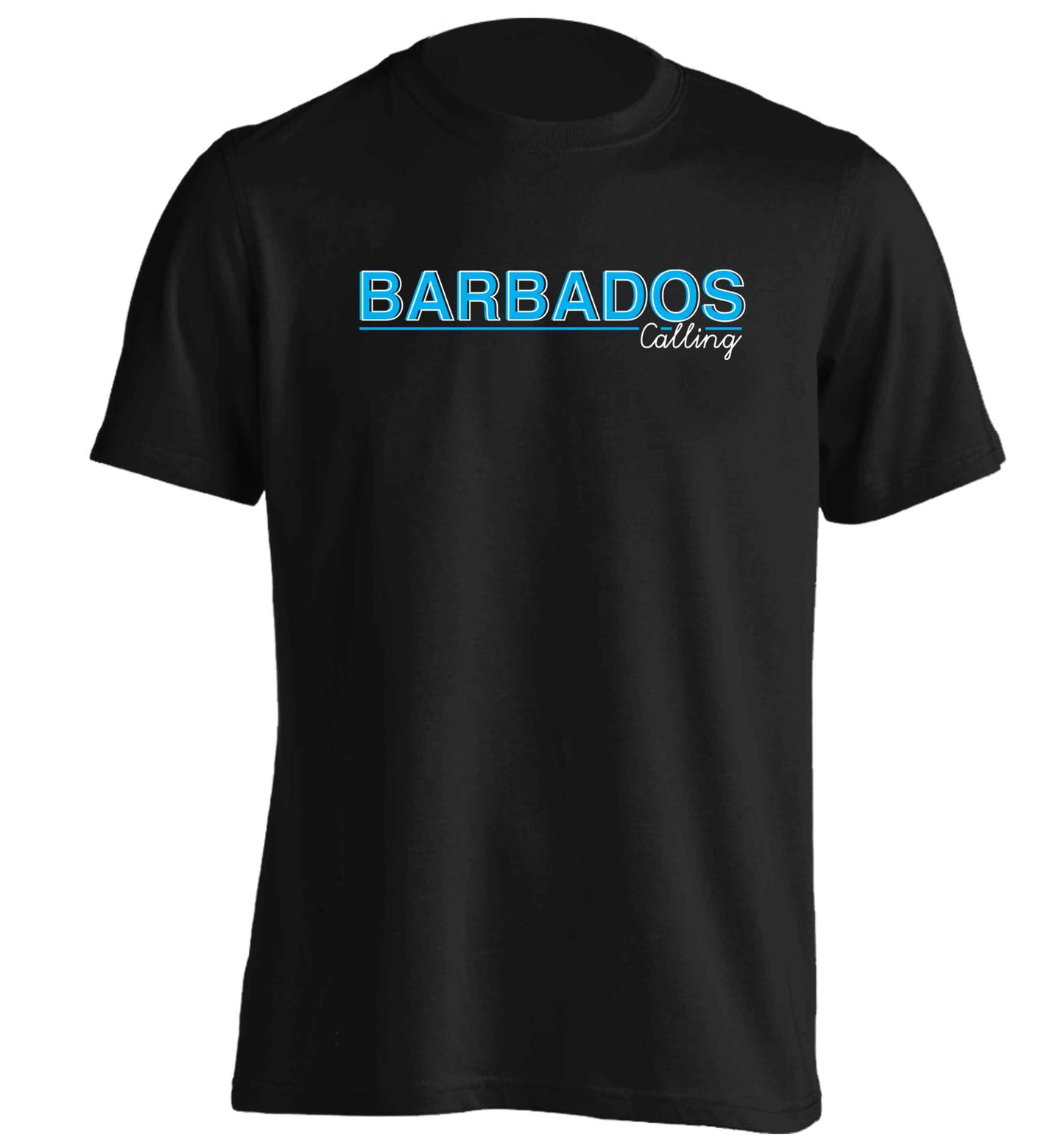 Barbados calling adults unisex black Tshirt 2XL