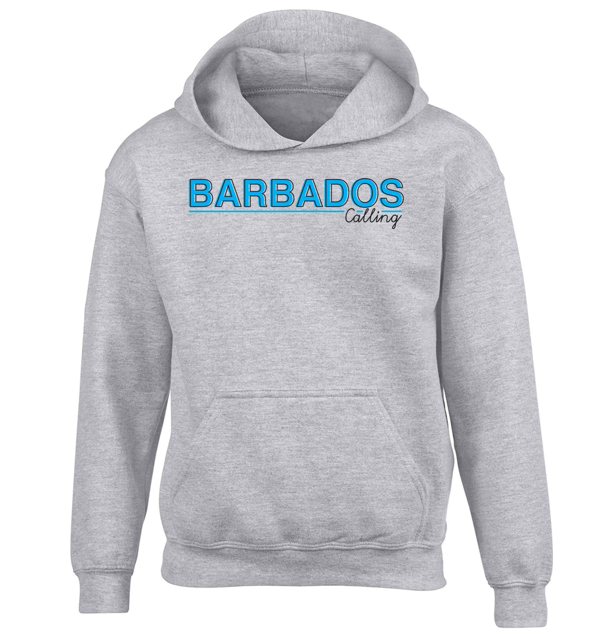 Barbados calling children's grey hoodie 12-13 Years