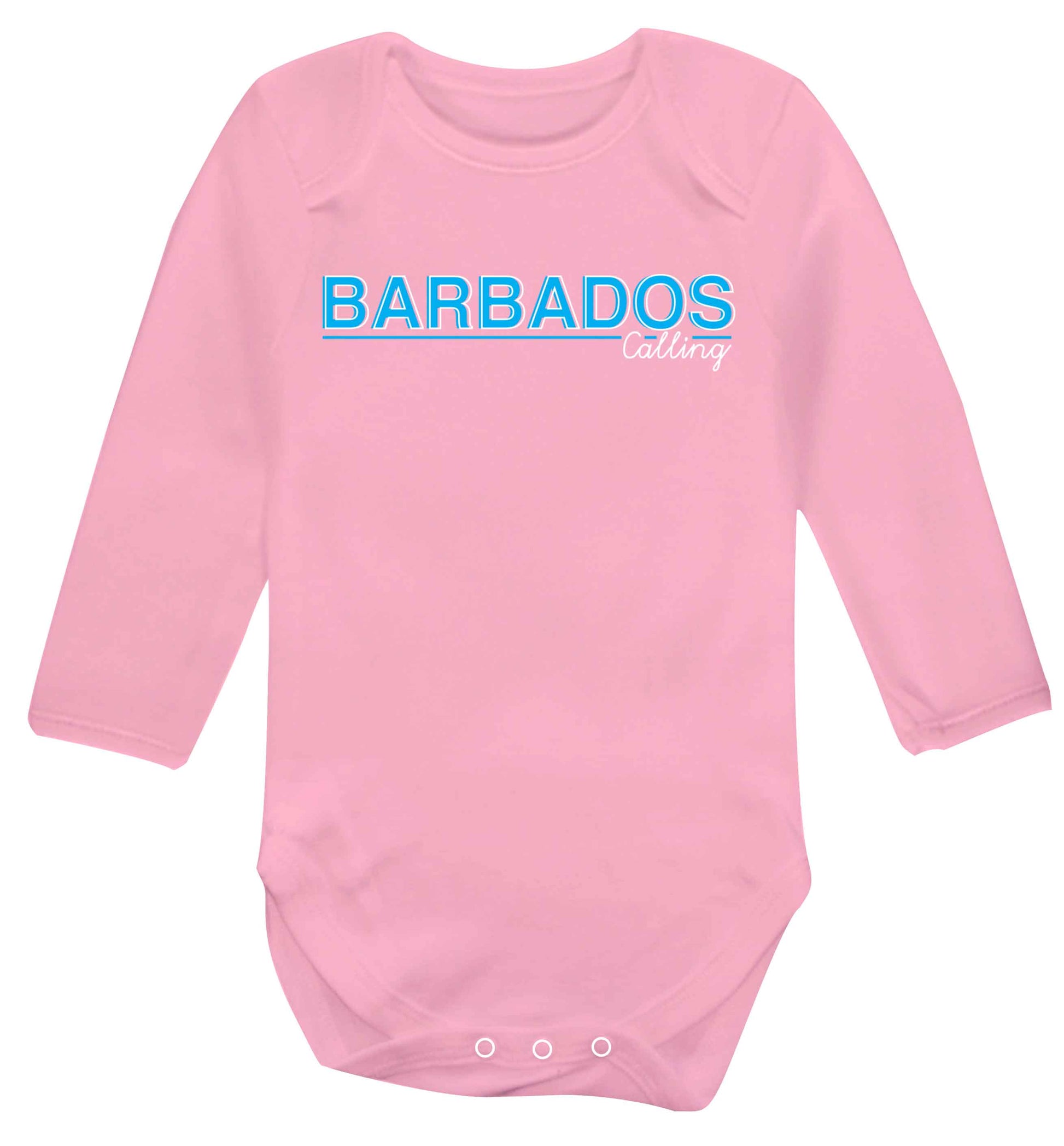 Barbados calling Baby Vest long sleeved pale pink 6-12 months