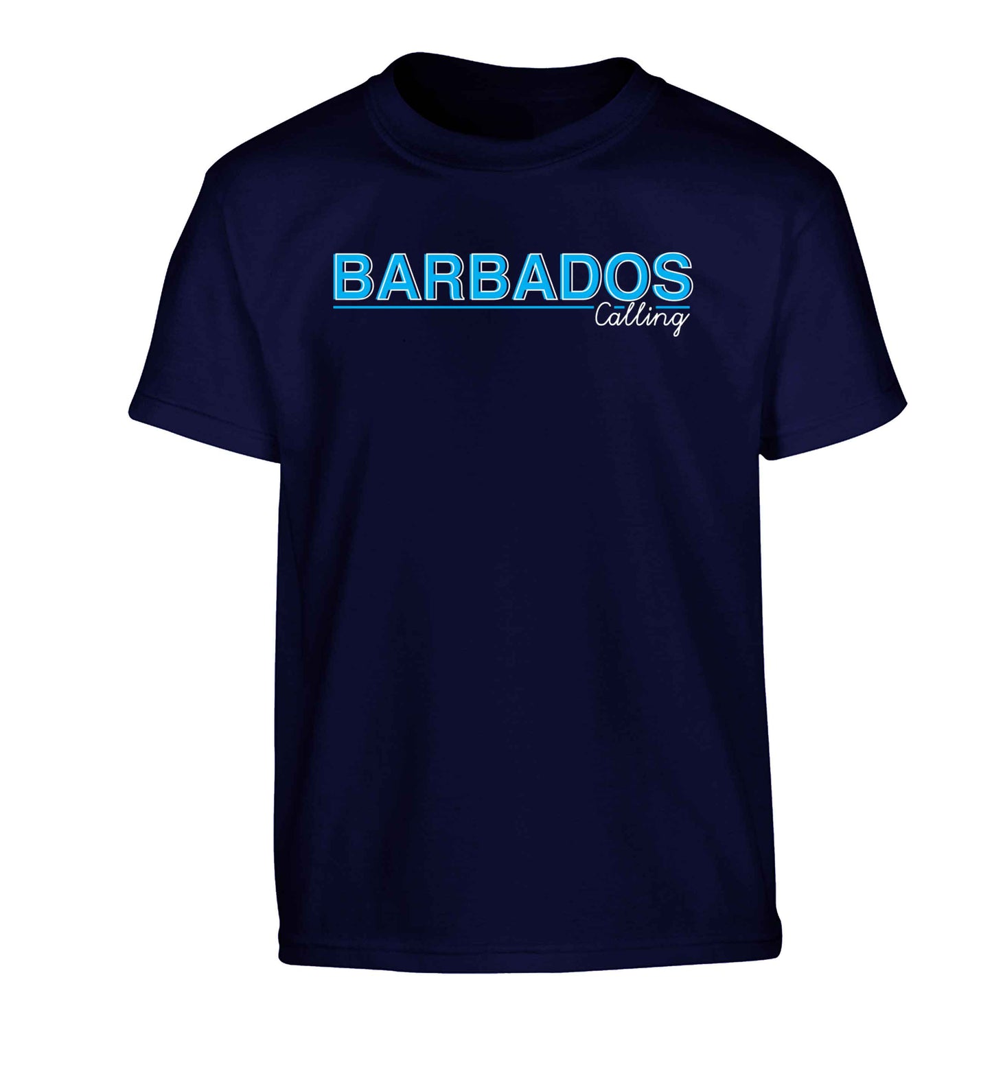 Barbados calling Children's navy Tshirt 12-13 Years