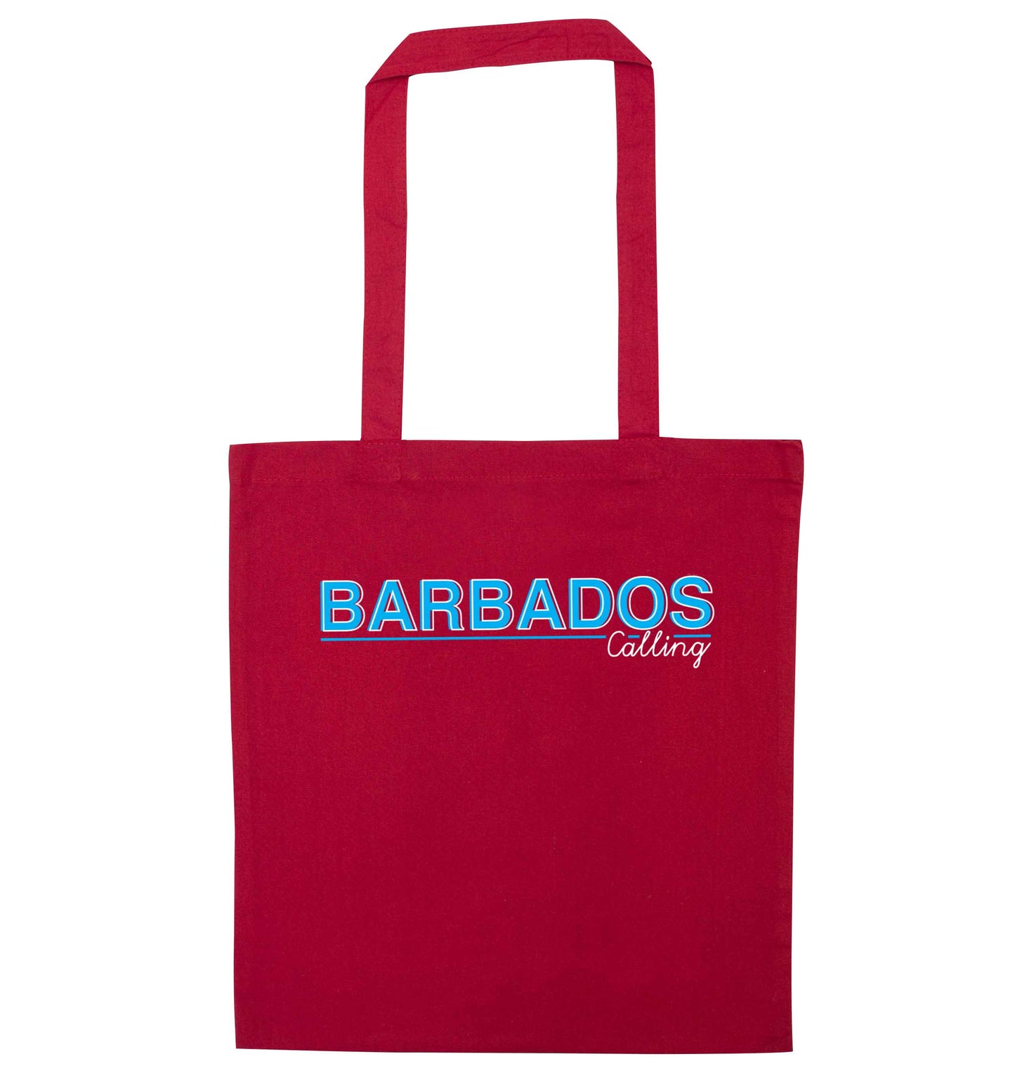 Barbados calling red tote bag