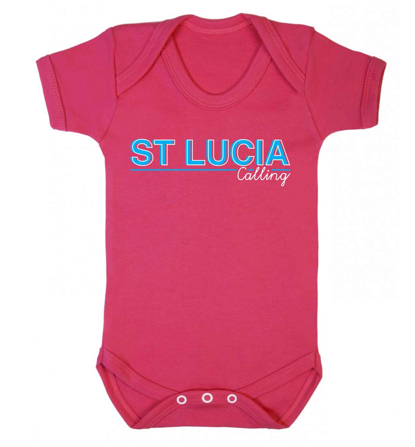 St Lucia calling Baby Vest dark pink 18-24 months