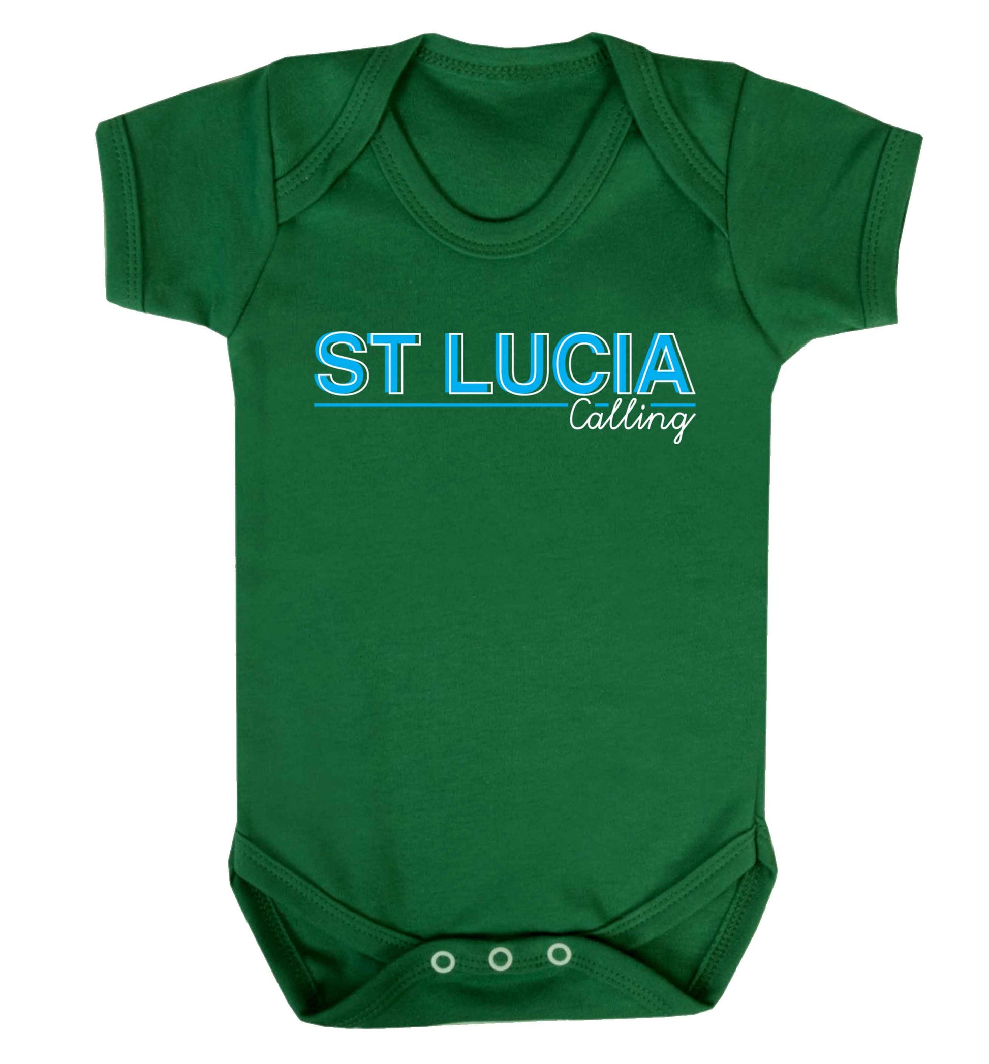 St Lucia calling Baby Vest green 18-24 months