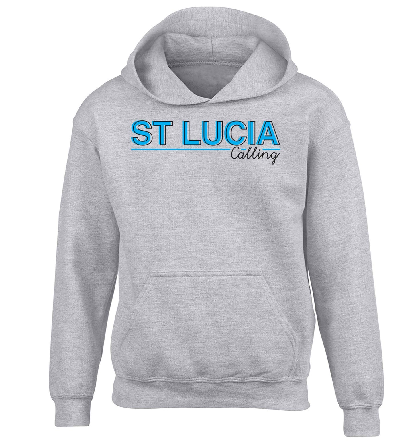 St Lucia calling children's grey hoodie 12-13 Years