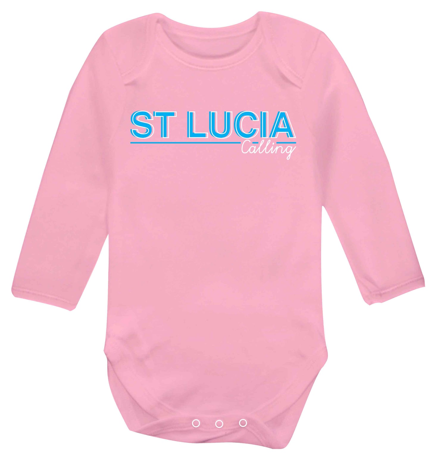 St Lucia calling Baby Vest long sleeved pale pink 6-12 months