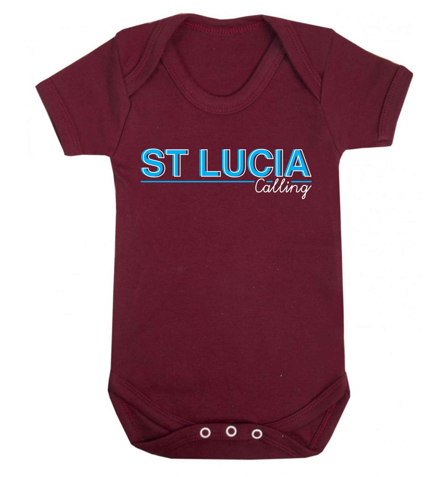 St Lucia calling Baby Vest maroon 18-24 months