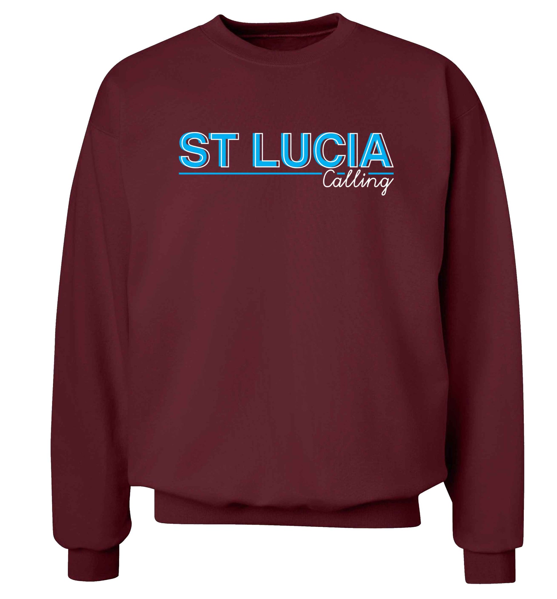 St Lucia calling Adult's unisex maroon Sweater 2XL