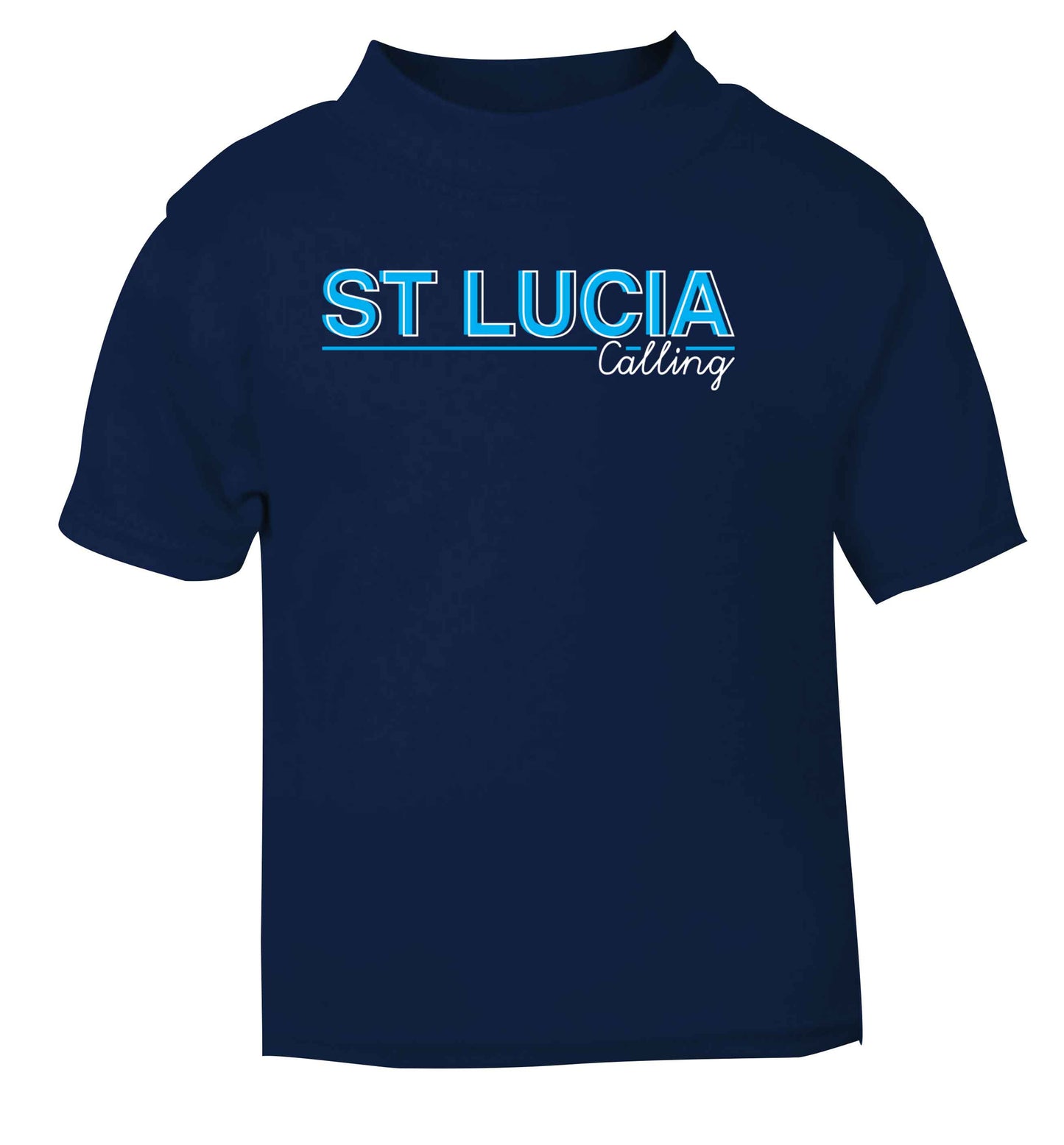 St Lucia calling navy Baby Toddler Tshirt 2 Years