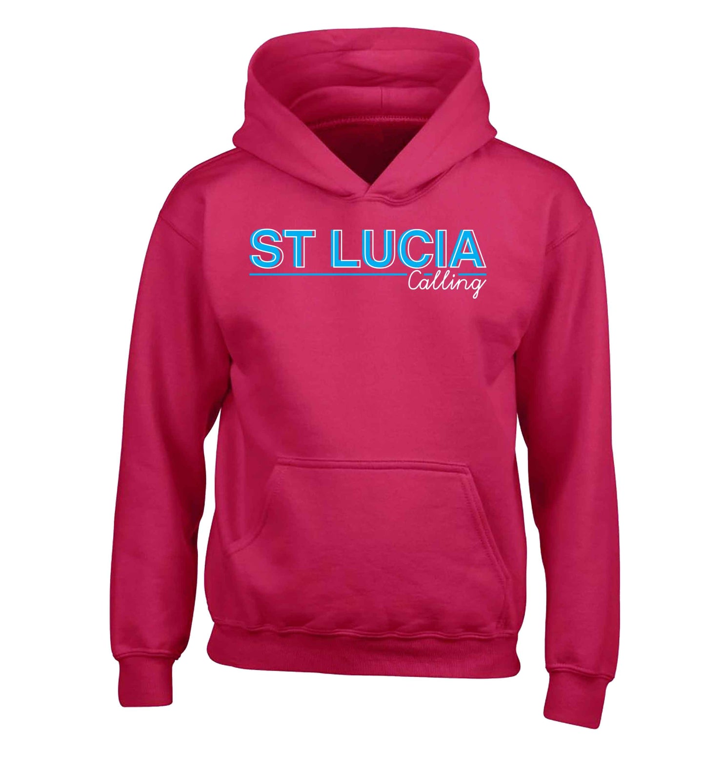St Lucia calling children's pink hoodie 12-13 Years