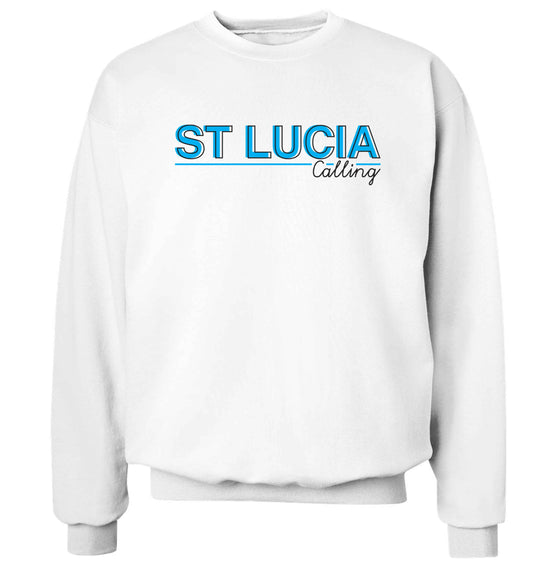 St Lucia calling Adult's unisex white Sweater 2XL