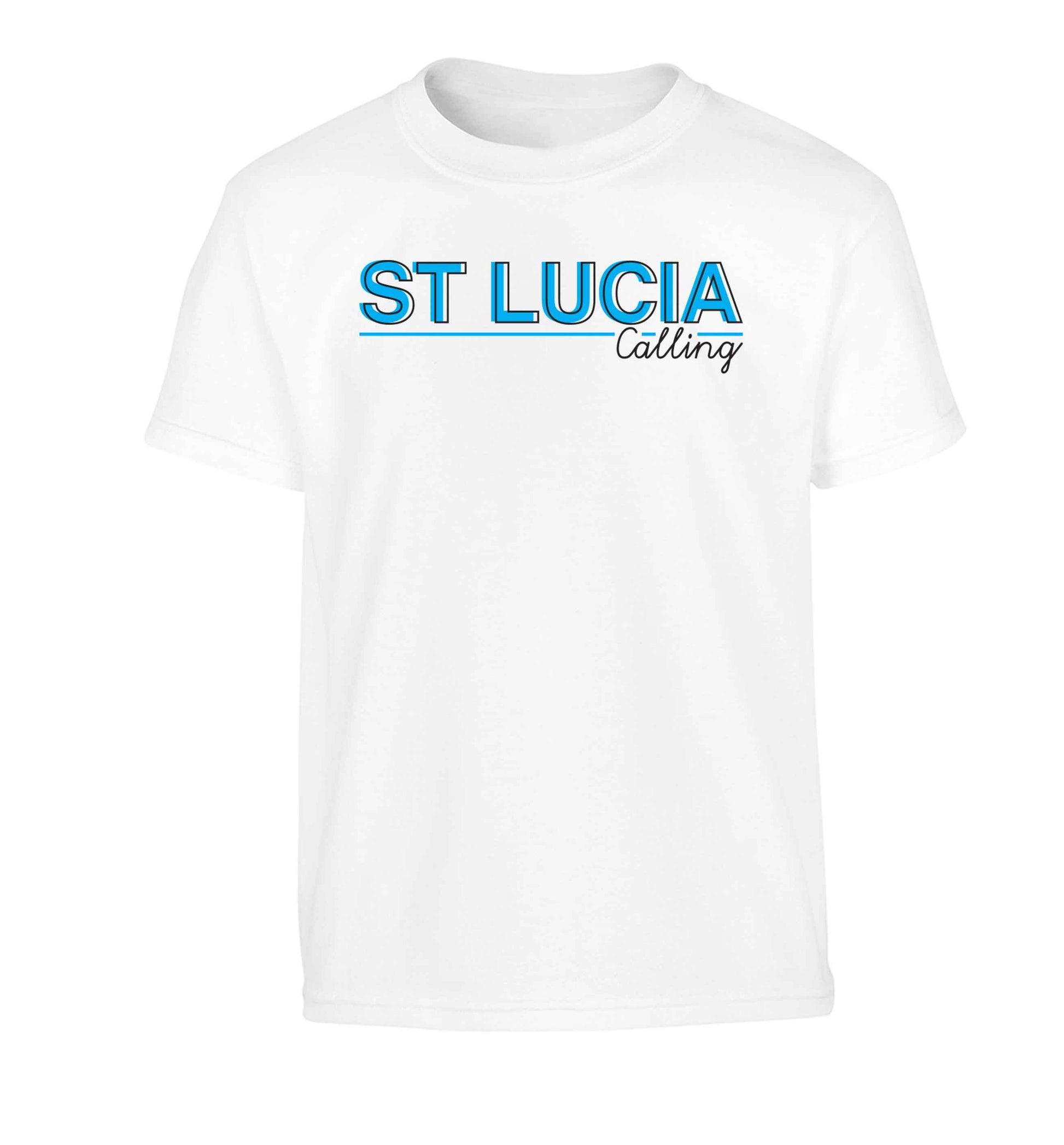 St Lucia calling Children's white Tshirt 12-13 Years