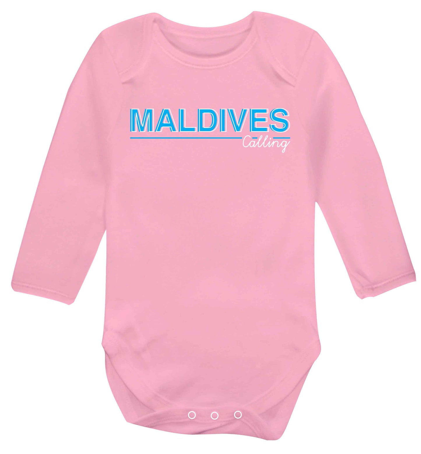 Maldives calling Baby Vest long sleeved pale pink 6-12 months