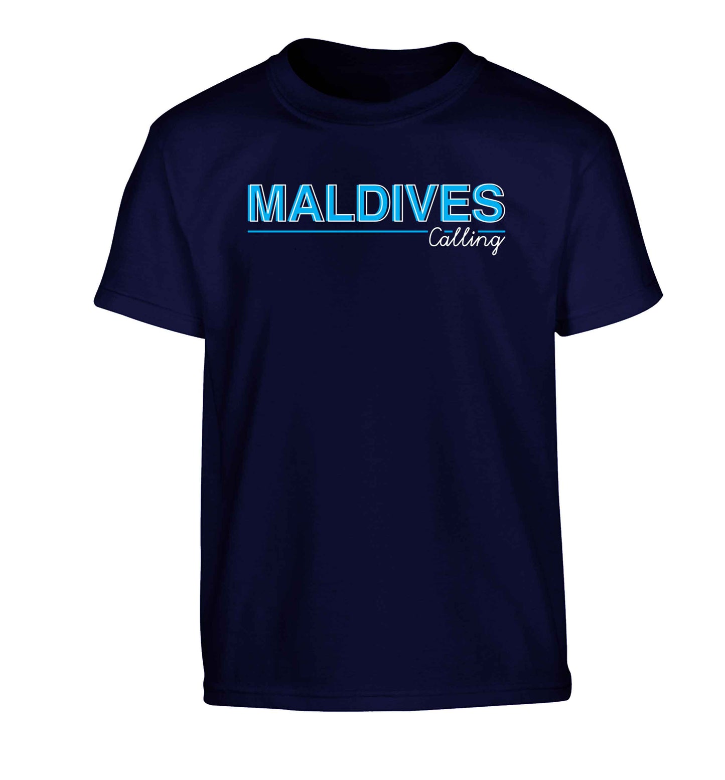 Maldives calling Children's navy Tshirt 12-13 Years