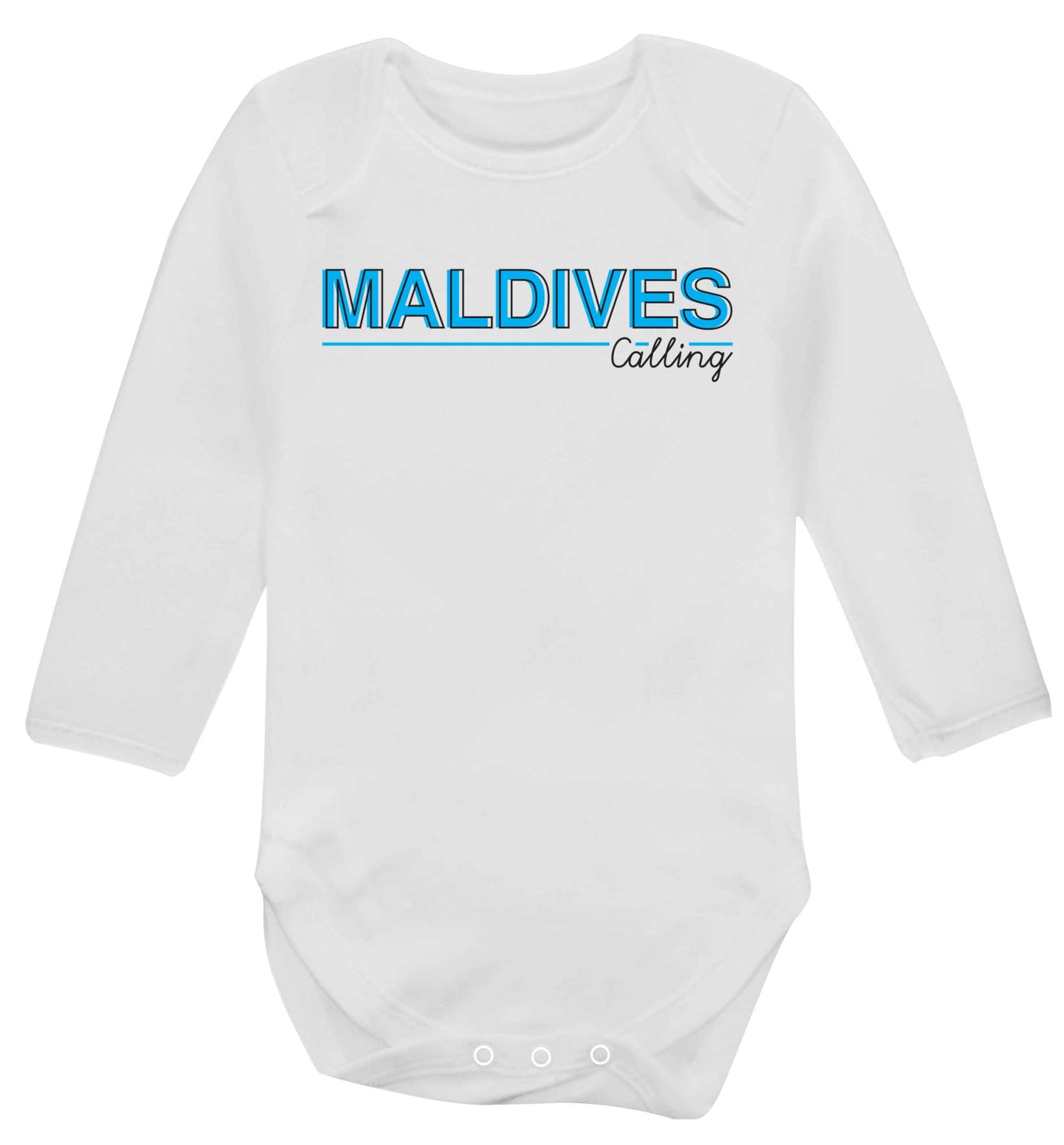 Maldives calling Baby Vest long sleeved white 6-12 months