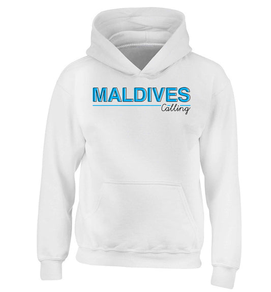 Maldives calling children's white hoodie 12-13 Years