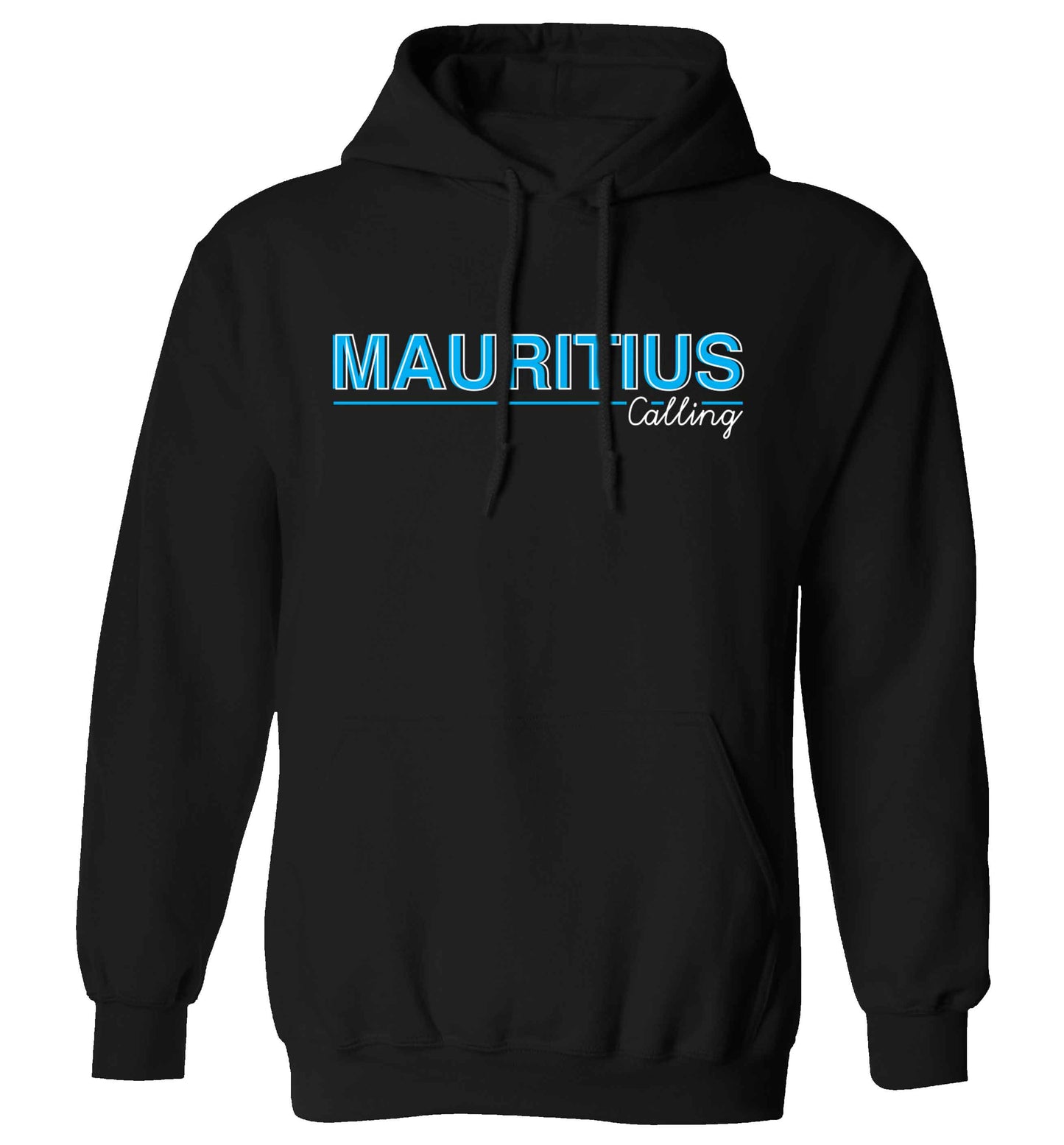 Mauritius calling adults unisex black hoodie 2XL