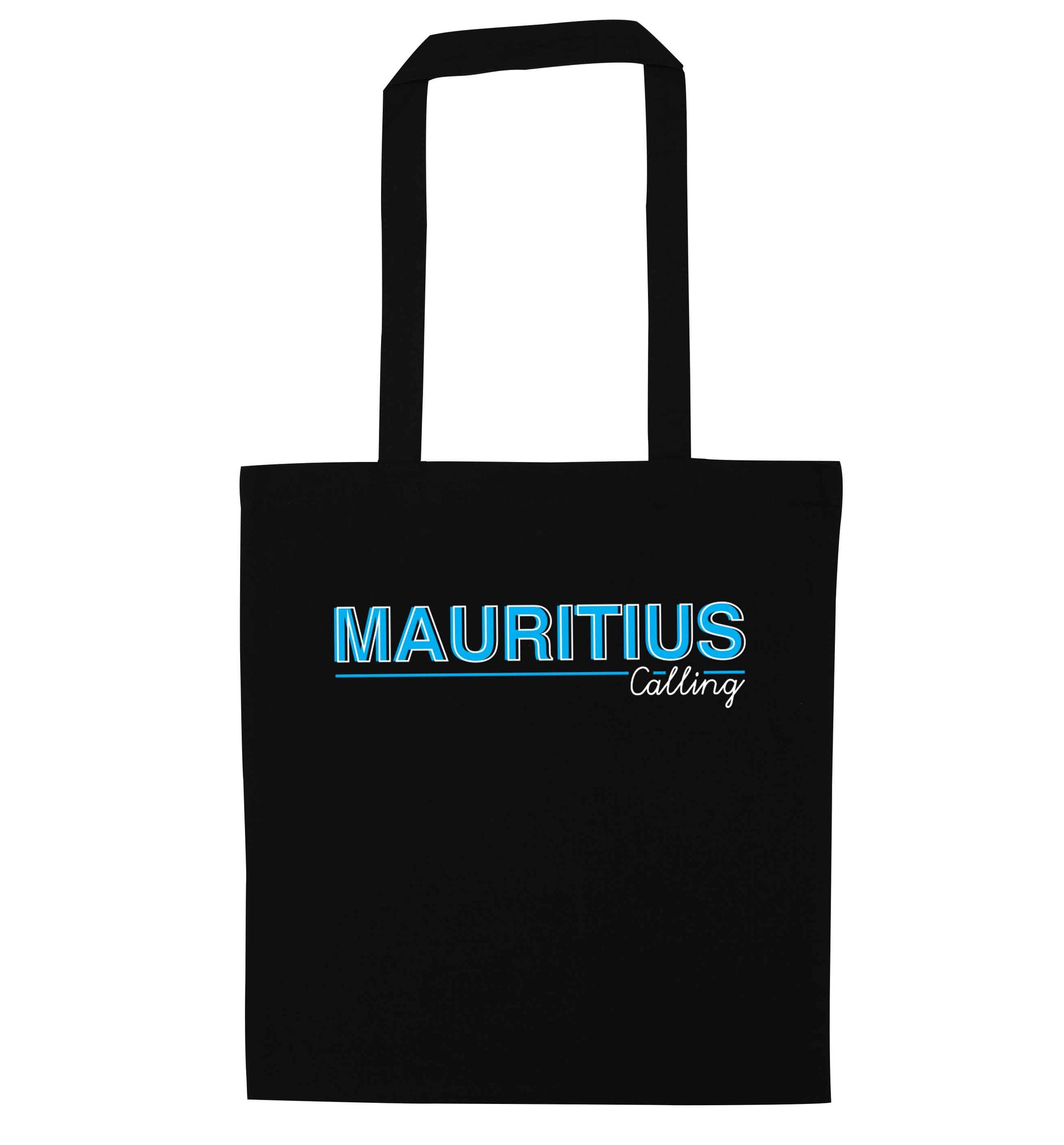 Mauritius calling black tote bag