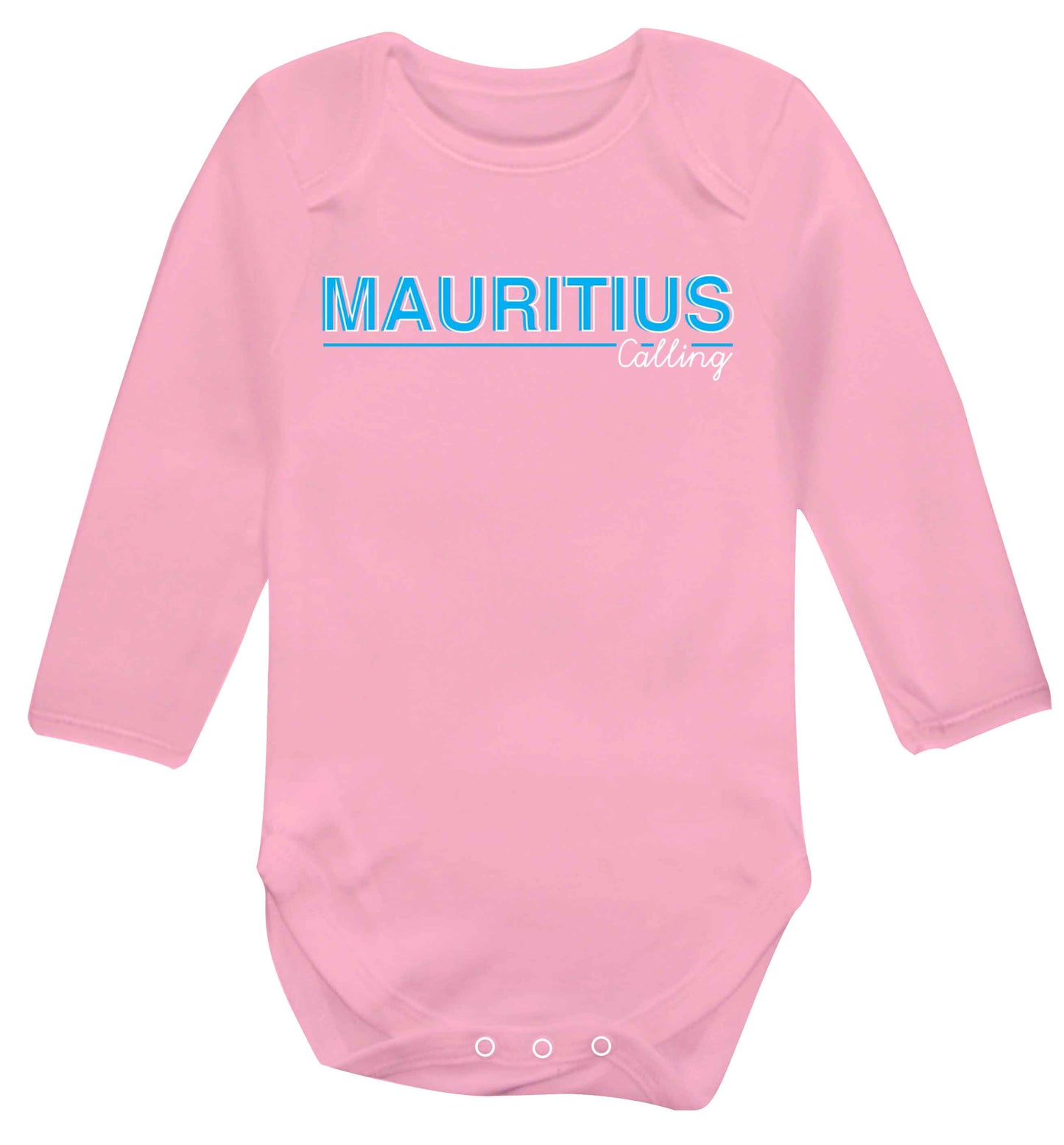 Mauritius calling Baby Vest long sleeved pale pink 6-12 months