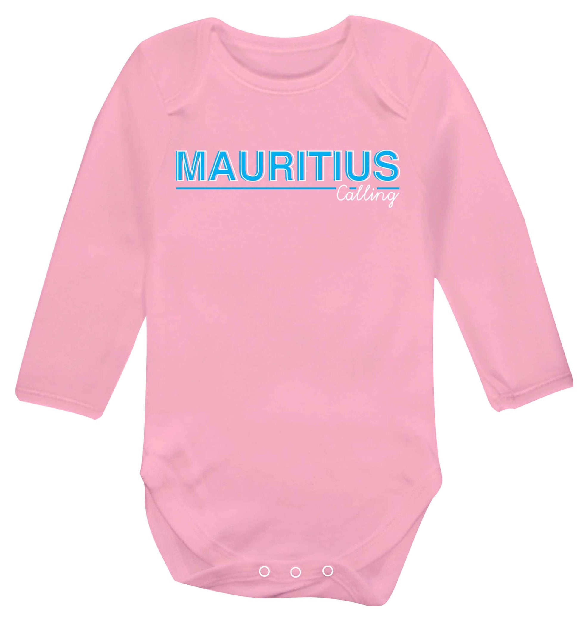 Mauritius calling Baby Vest long sleeved pale pink 6-12 months