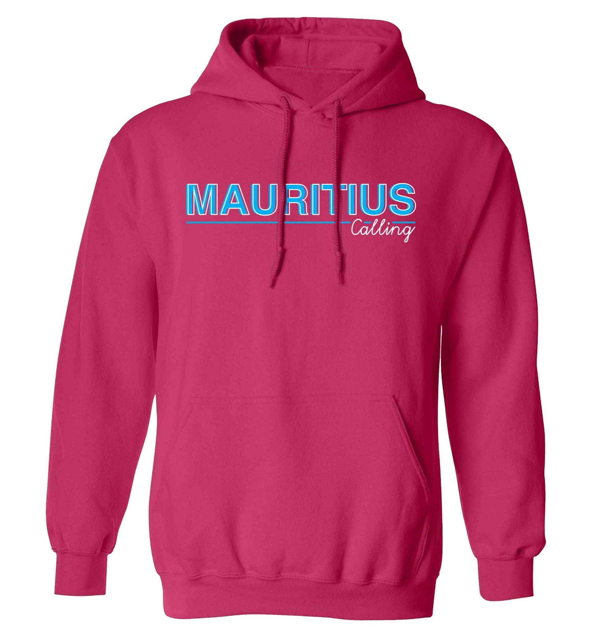 Mauritius calling adults unisex pink hoodie 2XL