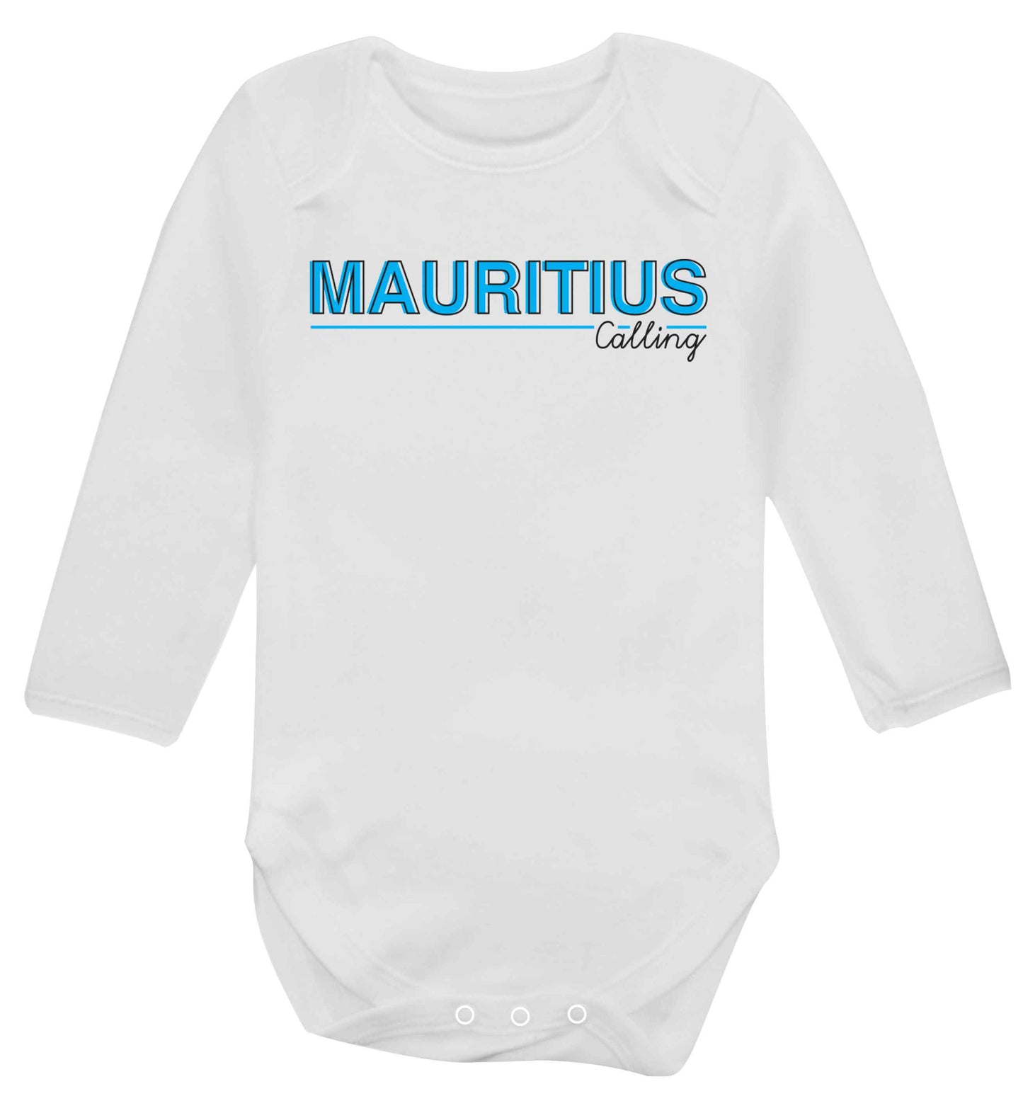 Mauritius calling Baby Vest long sleeved white 6-12 months