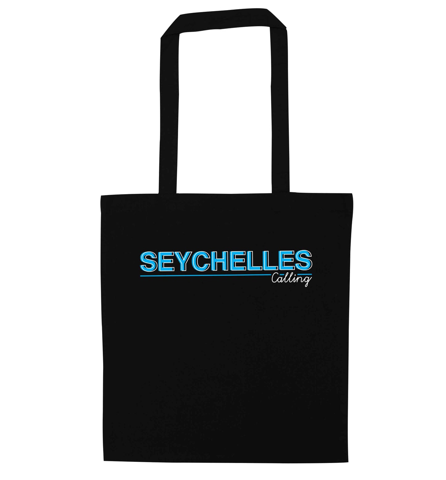 Seychelles calling black tote bag