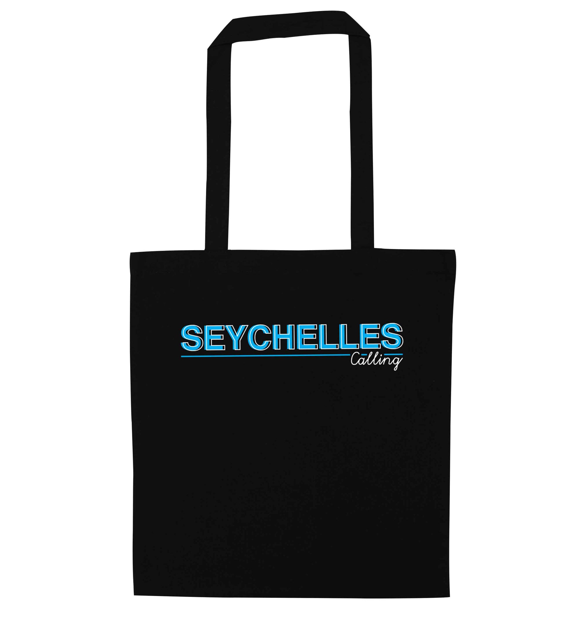 Seychelles calling black tote bag