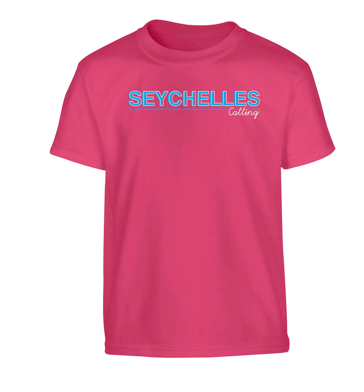 Seychelles calling Children's pink Tshirt 12-13 Years