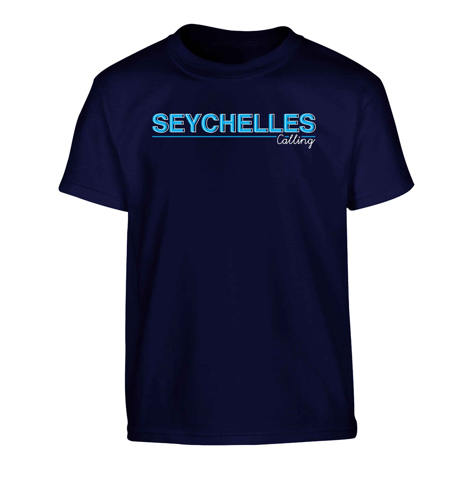 Seychelles calling Children's navy Tshirt 12-13 Years