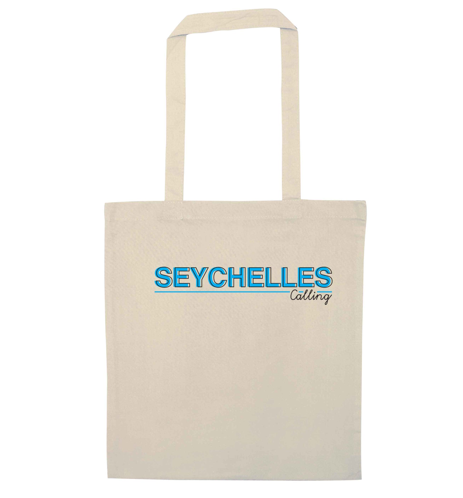 Seychelles calling natural tote bag