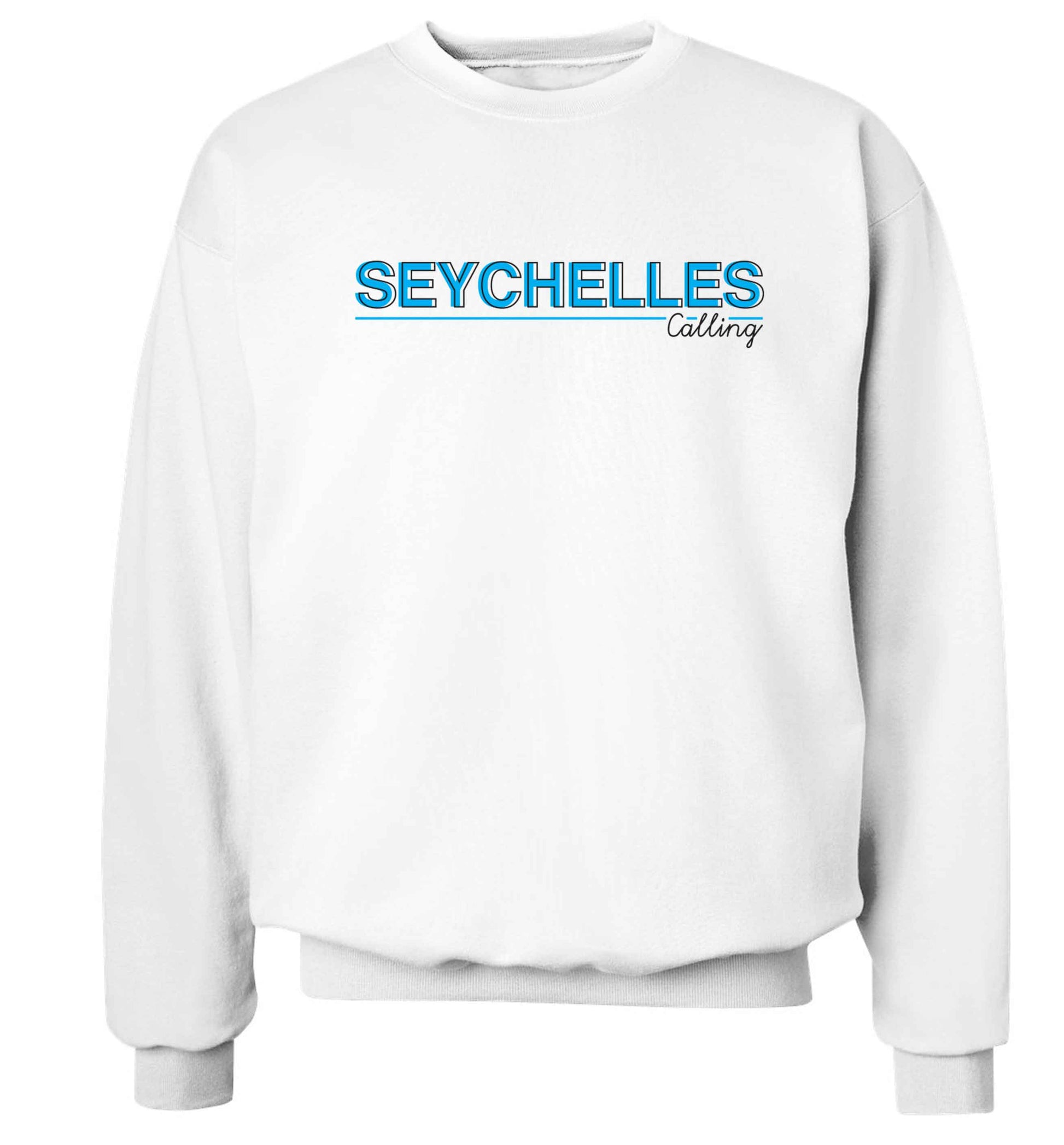 Seychelles calling Adult's unisex white Sweater 2XL