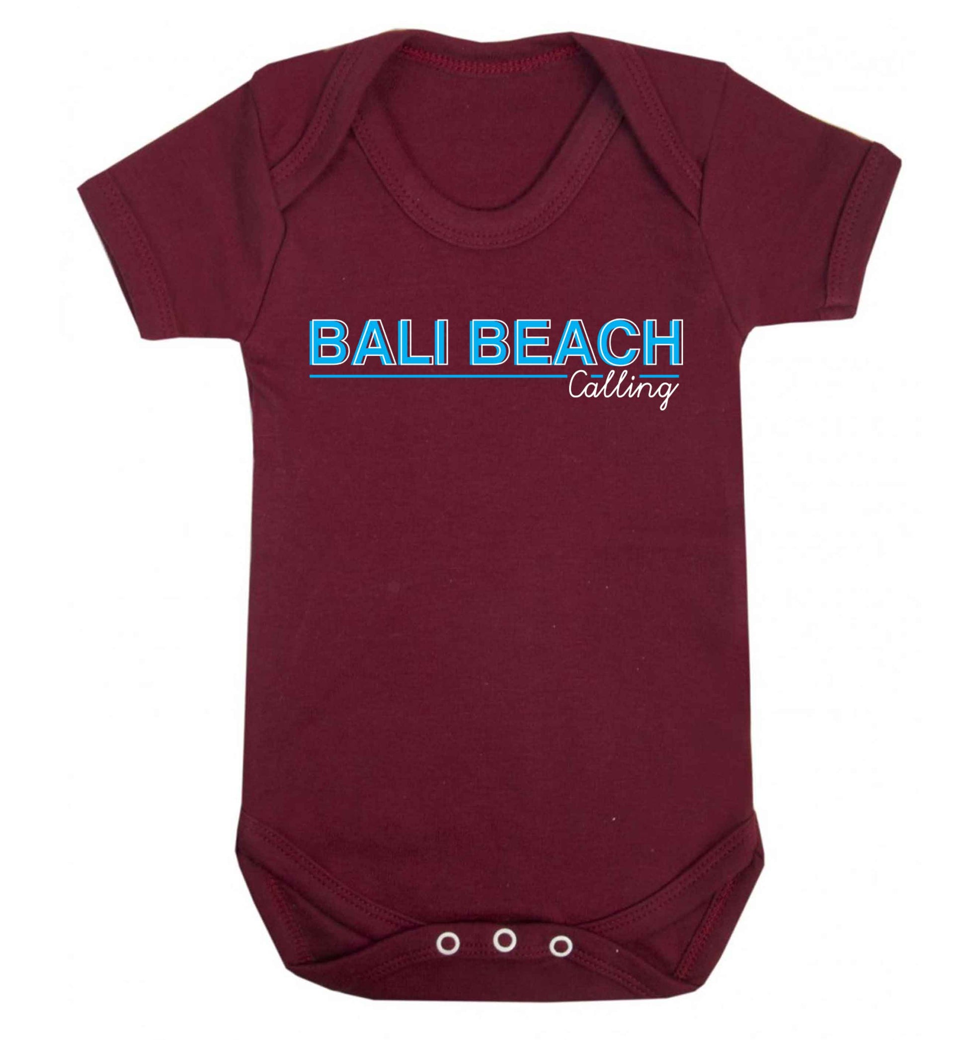 Bali beach calling Baby Vest maroon 18-24 months