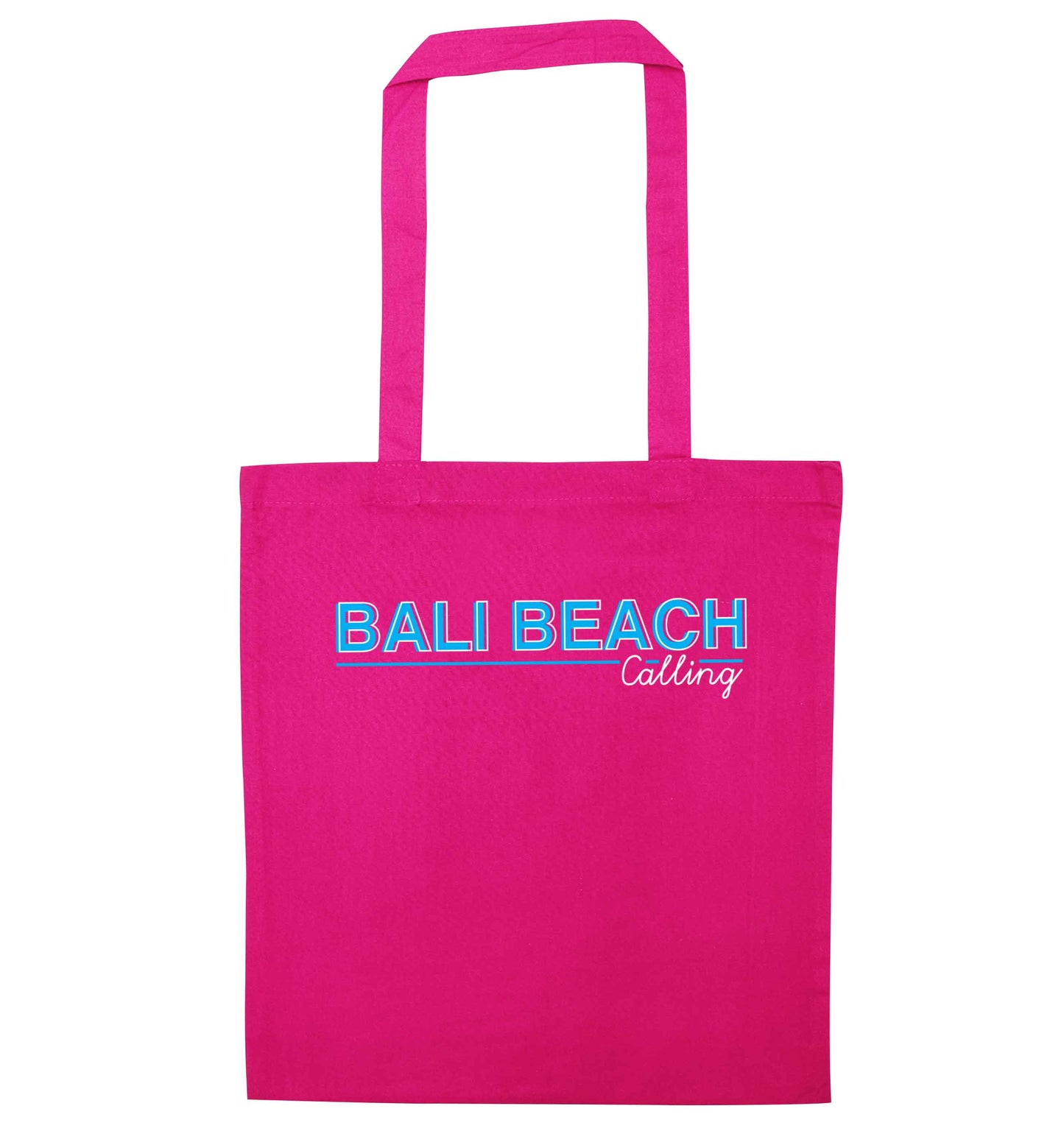 Bali beach calling pink tote bag