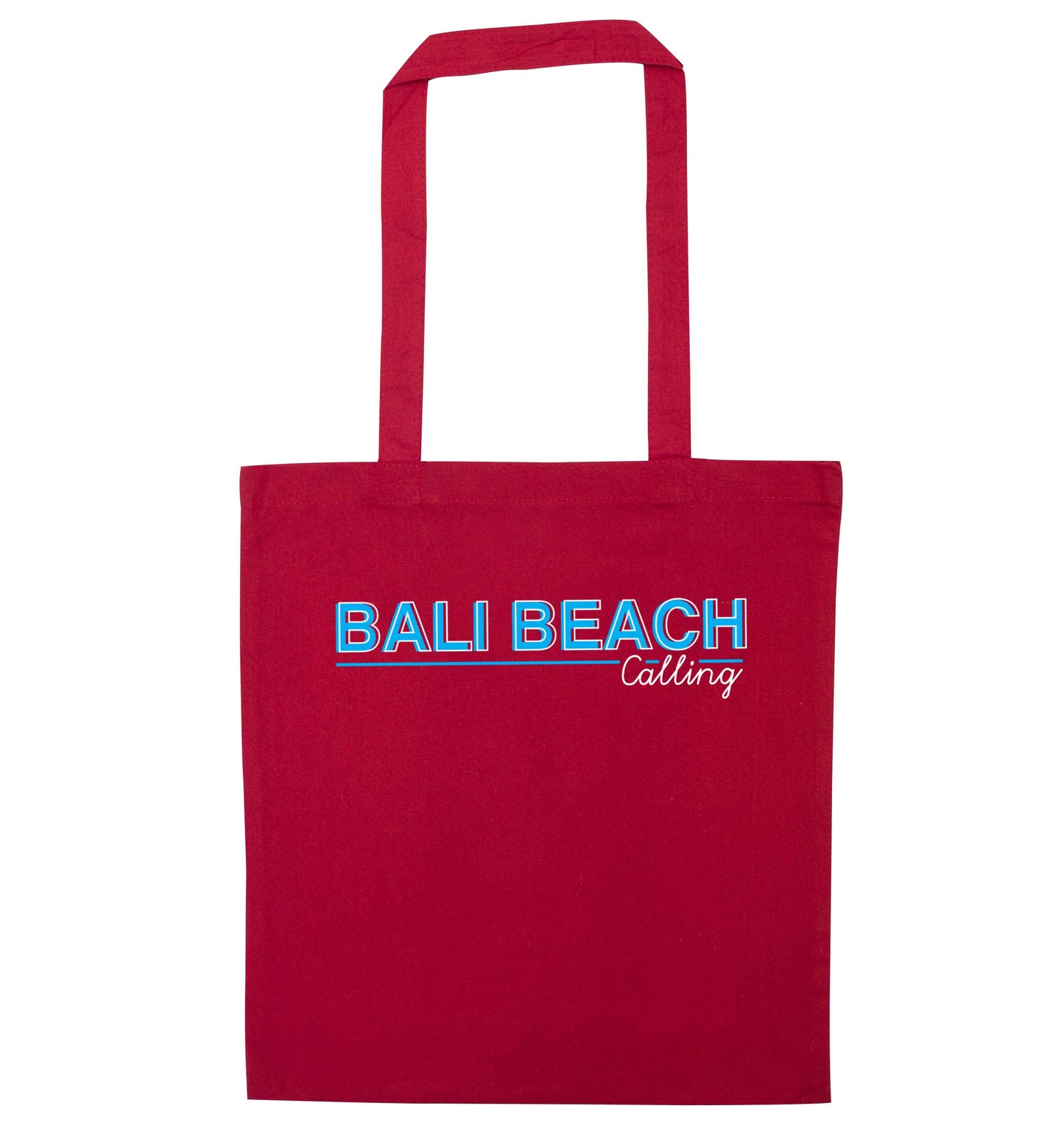 Bali beach calling red tote bag