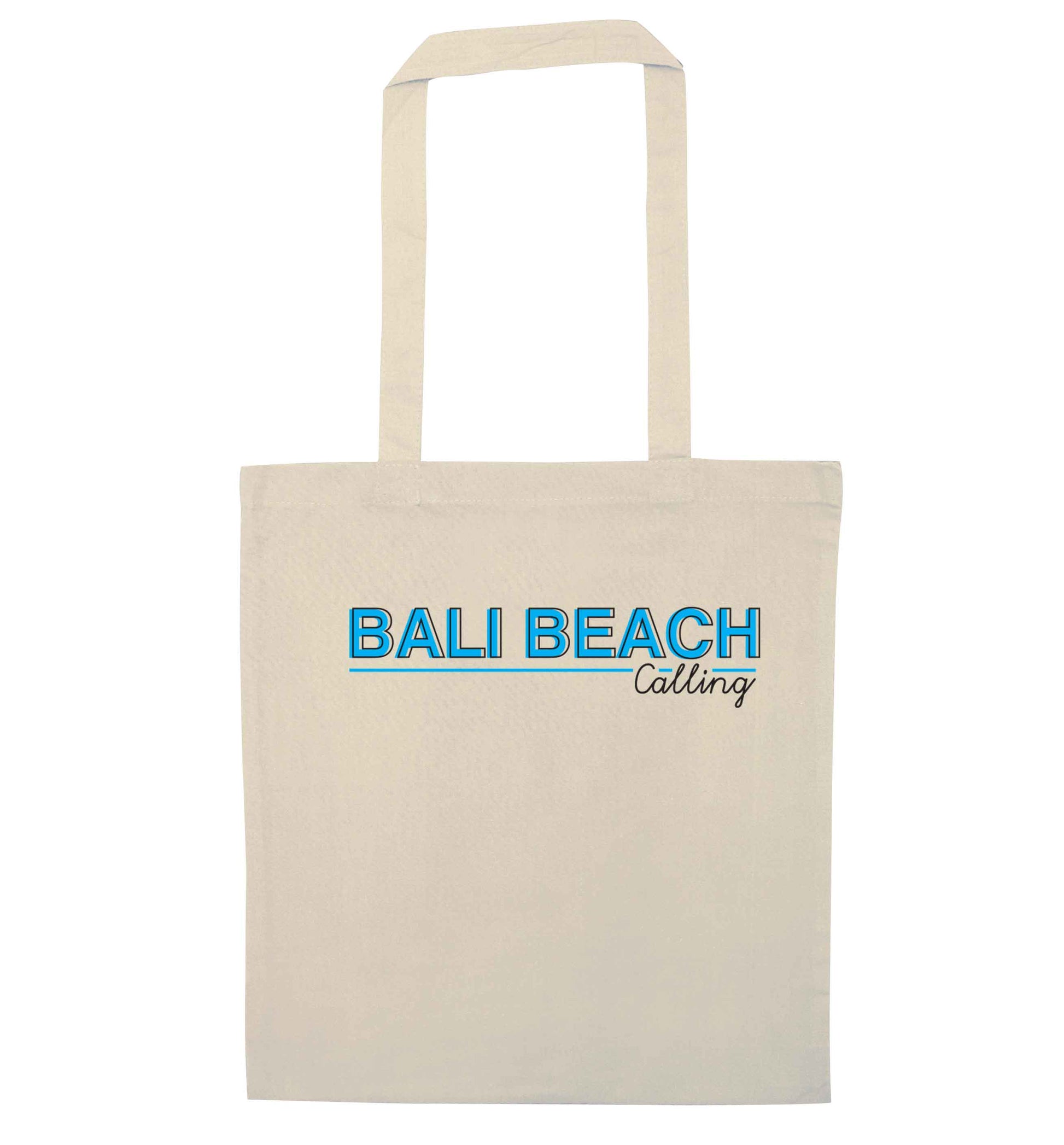 Bali beach calling natural tote bag