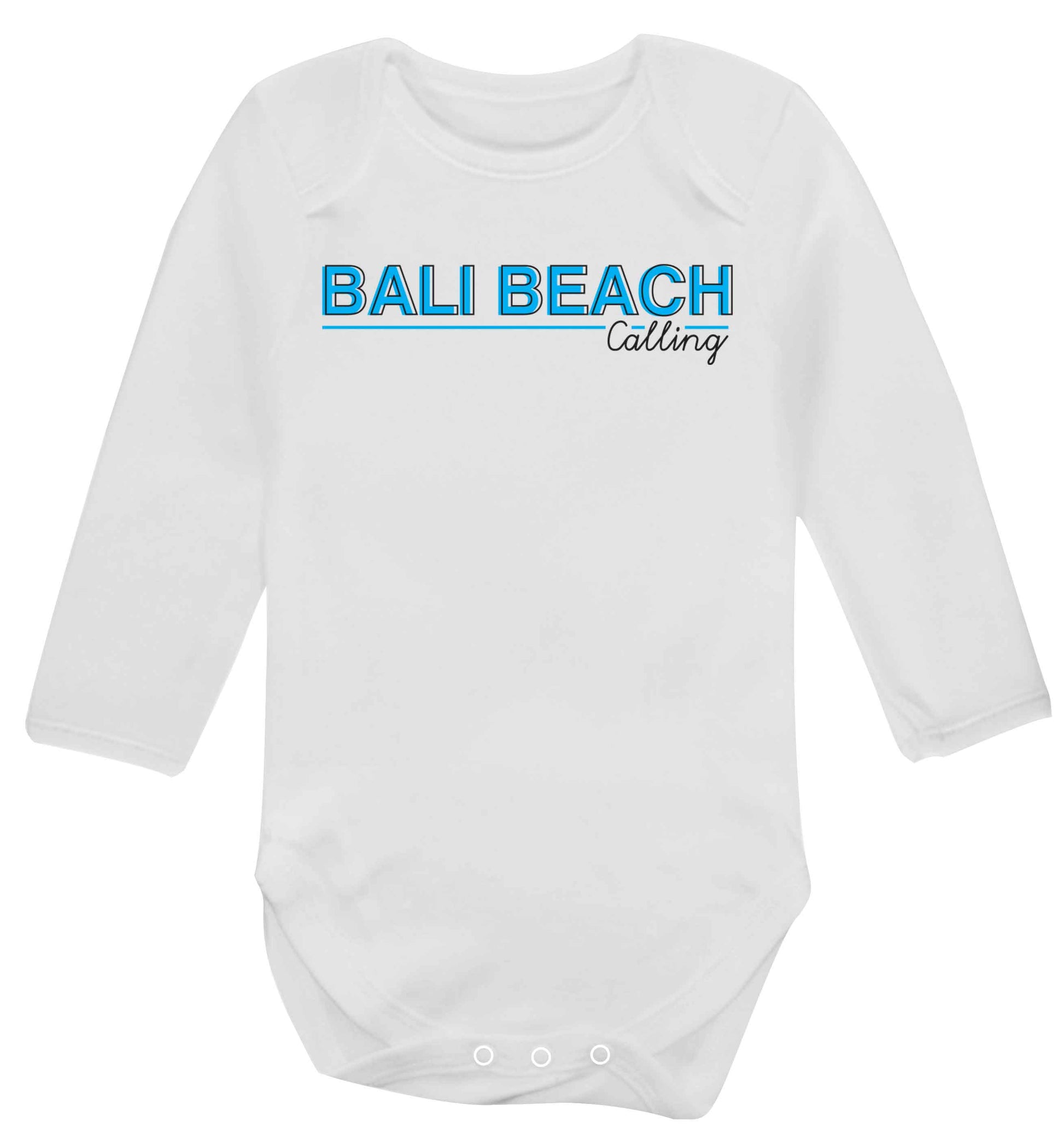 Bali beach calling Baby Vest long sleeved white 6-12 months
