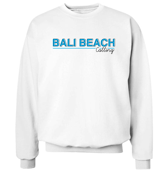Bali beach calling Adult's unisex white Sweater 2XL